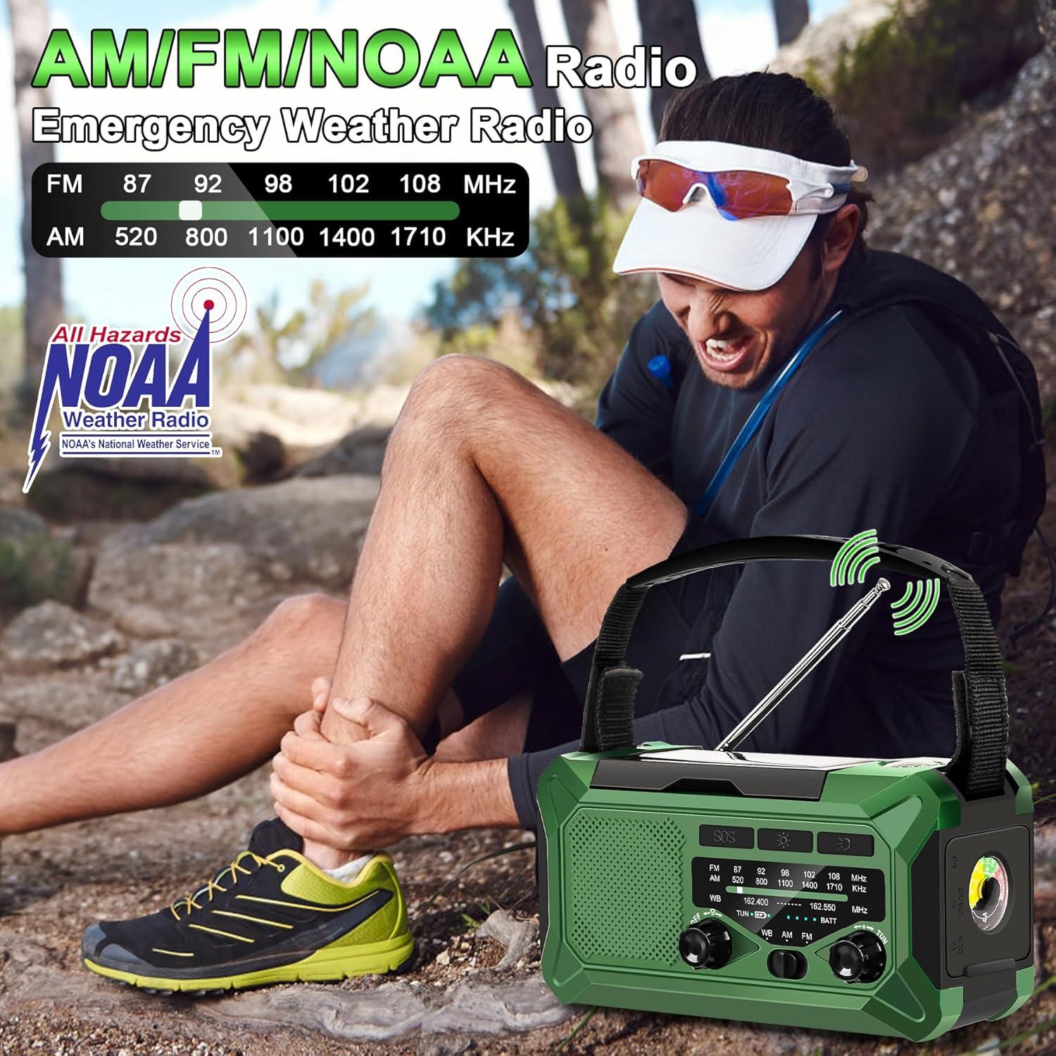 Radio Meteorológica de Emergencia GINESBE 10000mAh Solar Manivela