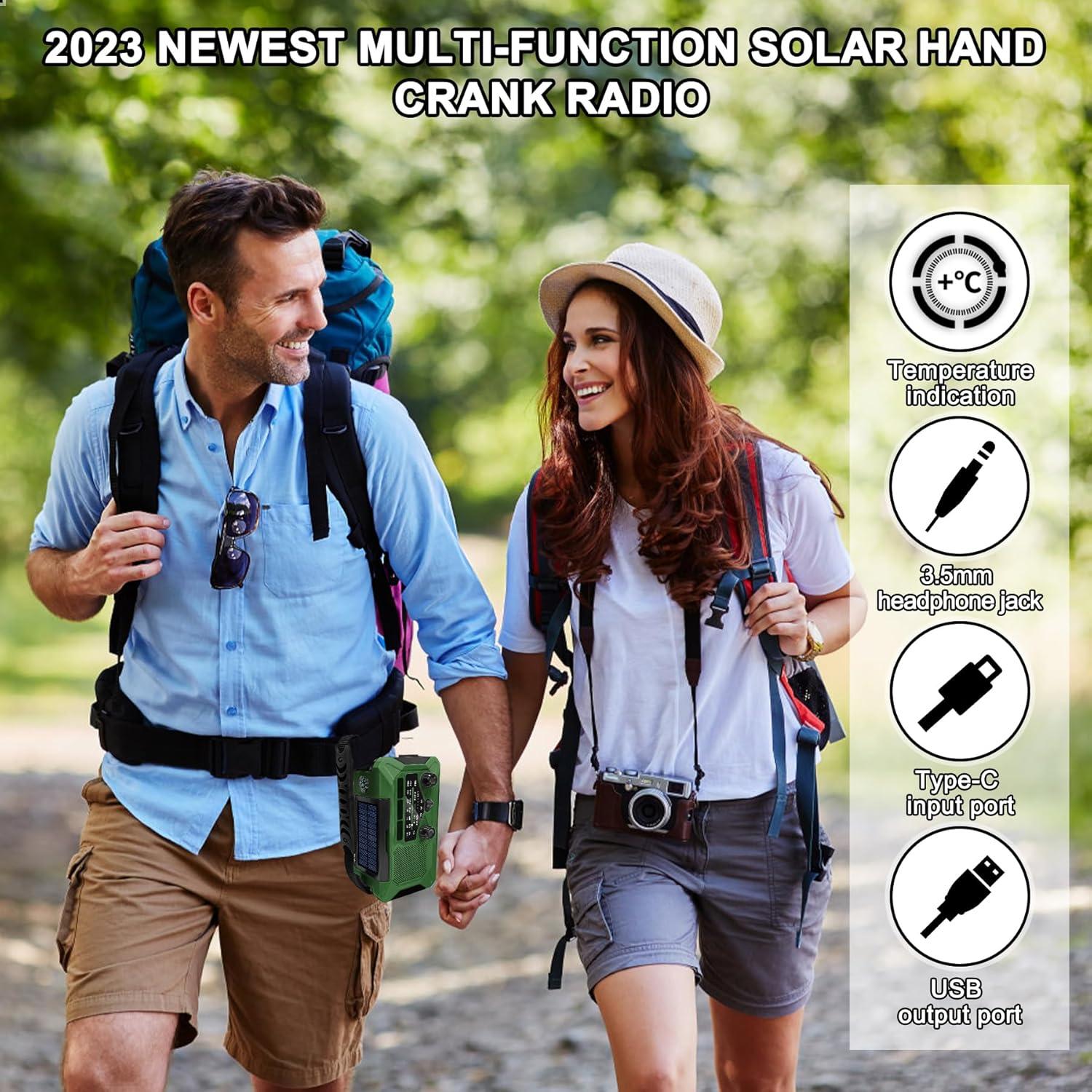 Radio Meteorológica de Emergencia GINESBE 10000mAh Solar Manivela