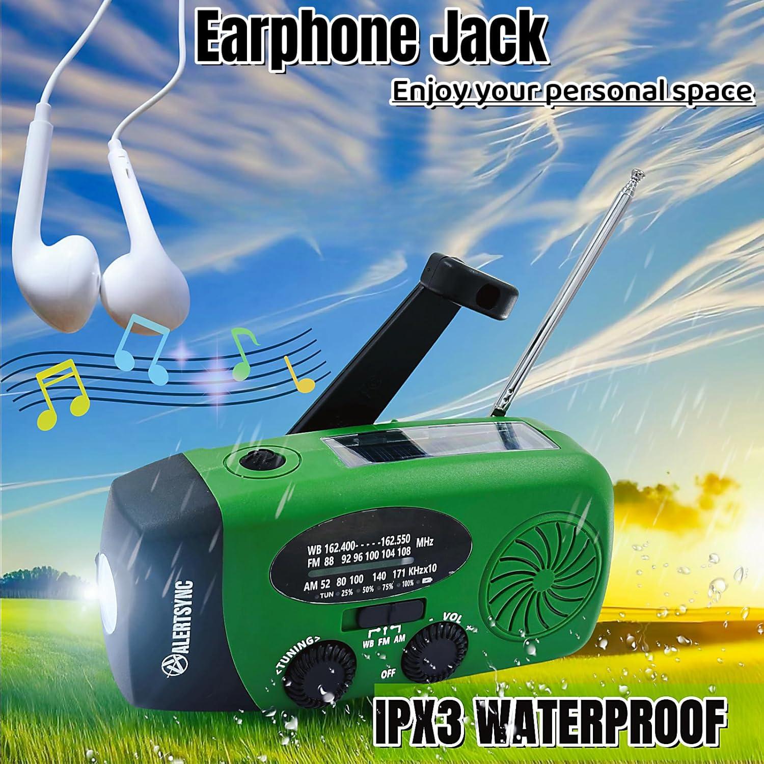 Radio de Emergencia Meteorológica EKT 5000mAh Solar AM FM NOAA