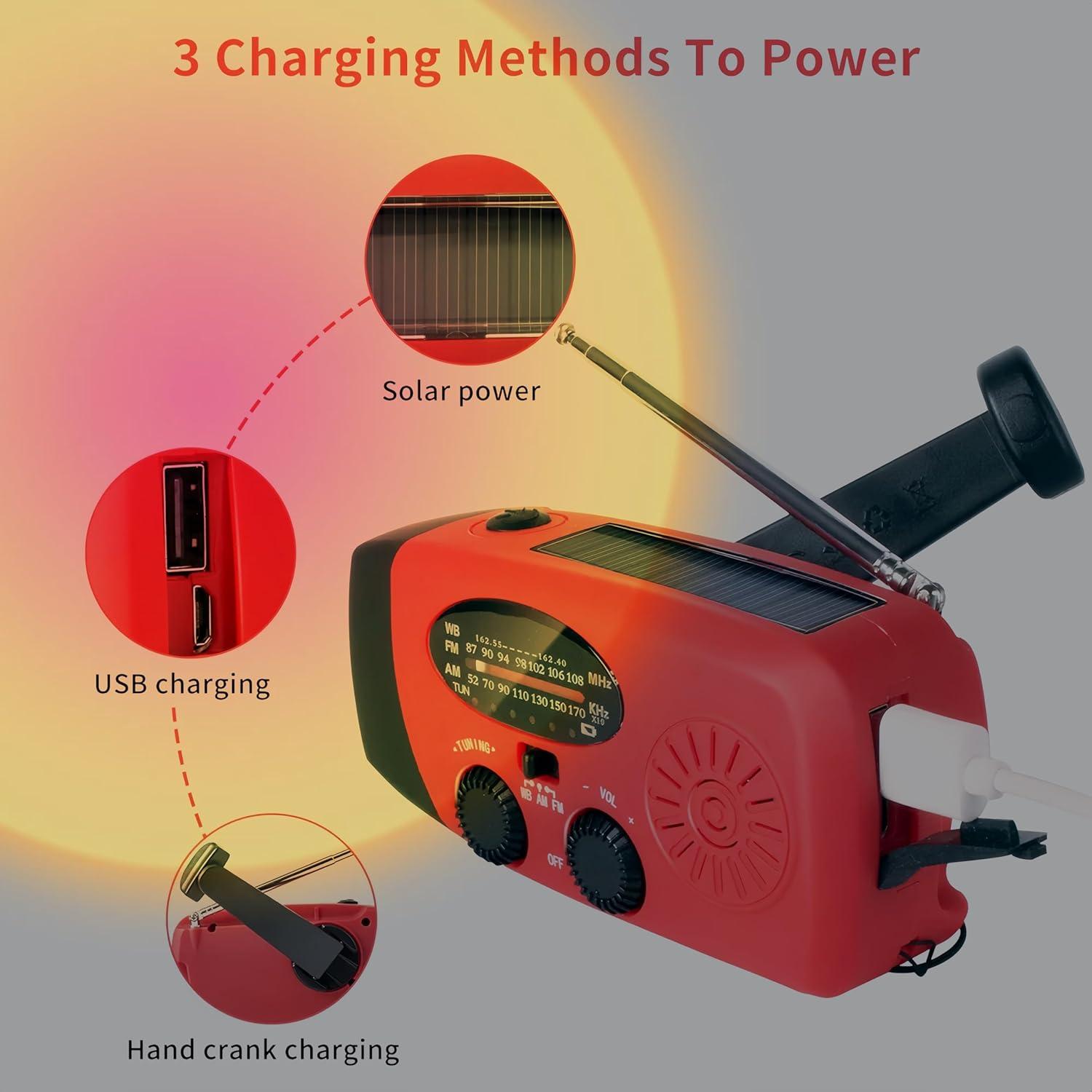Radio meteorológica de emergencia MangePagar MJ-086 AM/FM/NOAA