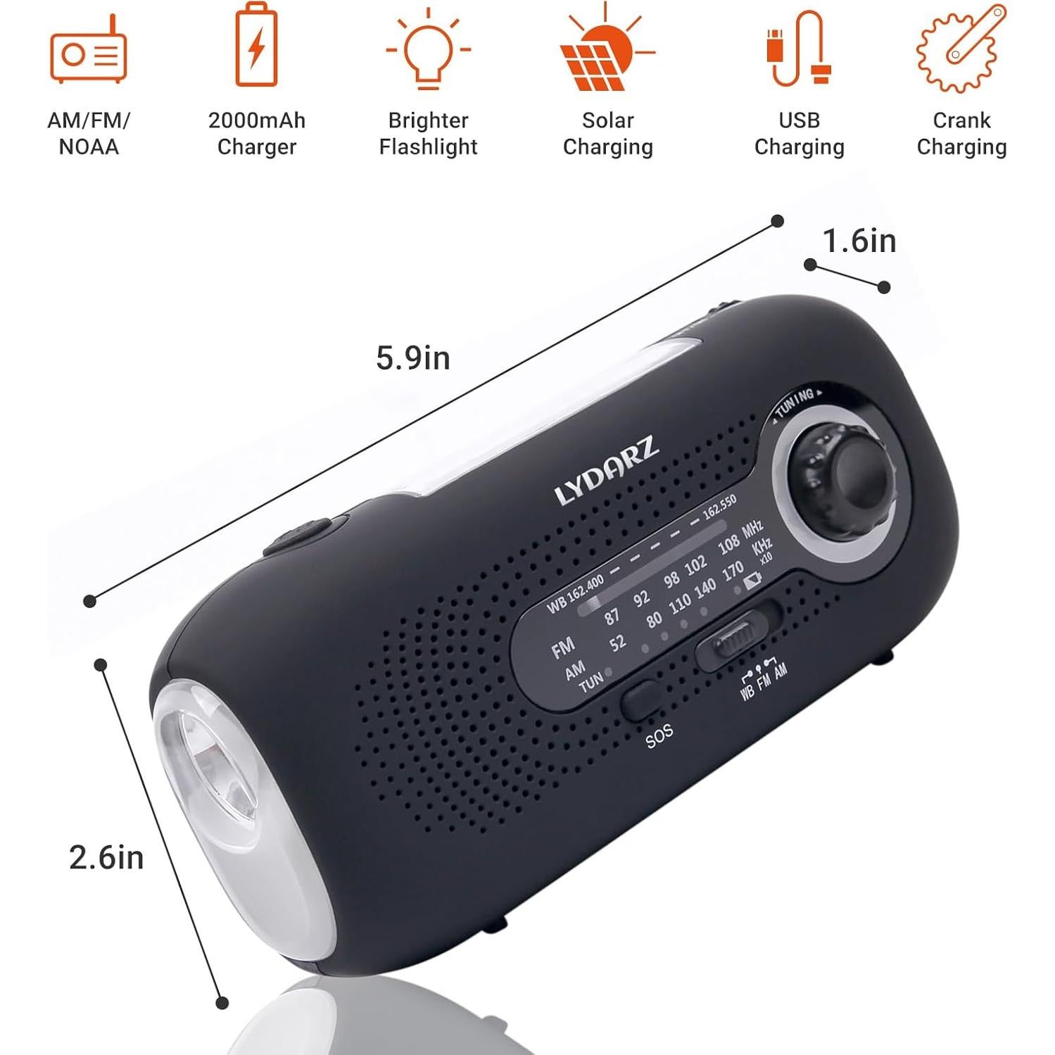 Radio Meteorológica de Emergencia LYDARZ HN-098S Solar Portátil