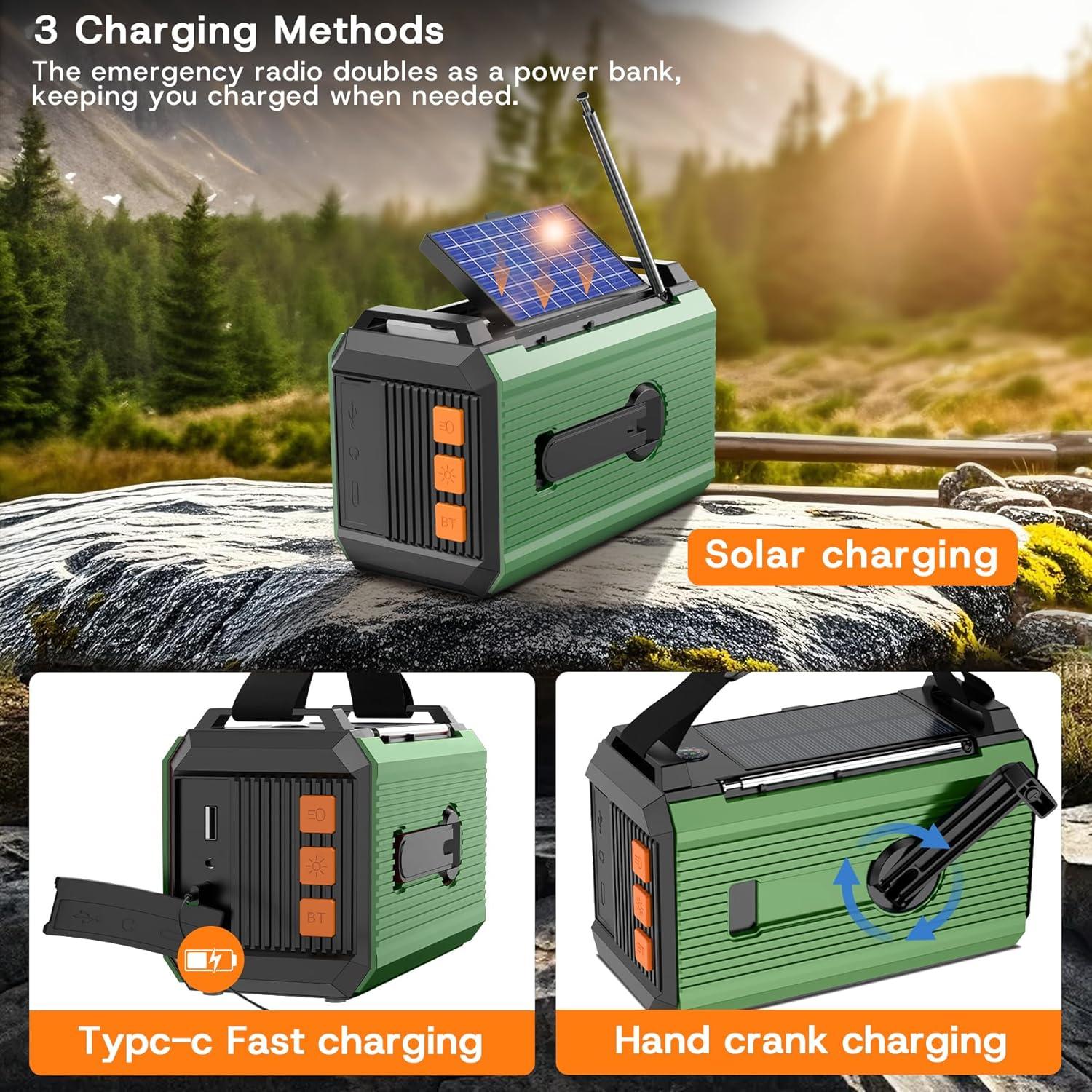 Radio Meteorológica de Emergencia RAOUOEN 30000mAh Solar AM/FM