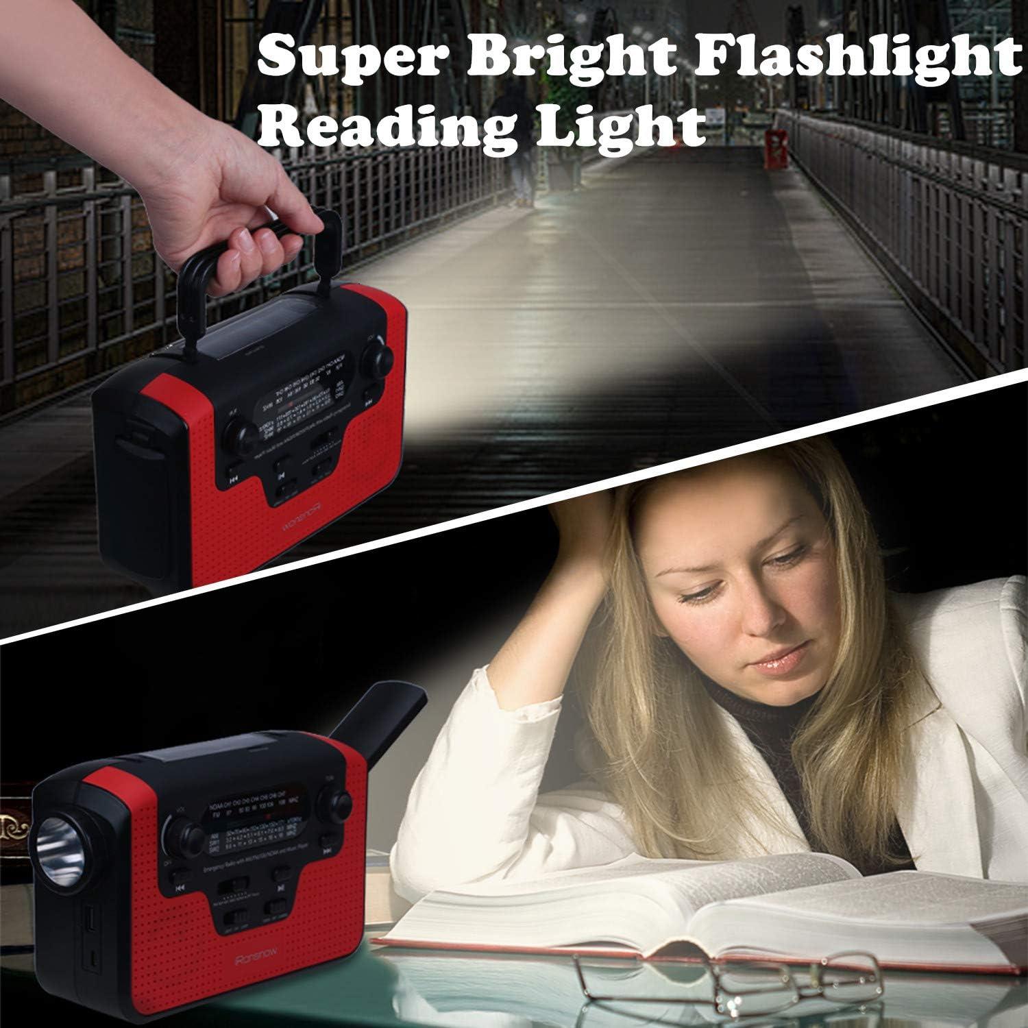 Radio de Emergencia Solar iRonsnow IS388 con Alerta NOAA 2300mAh