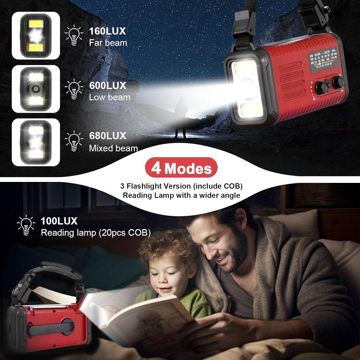 Radio Solar de Emergencia Leaton 20000mAh con Cargador USB
