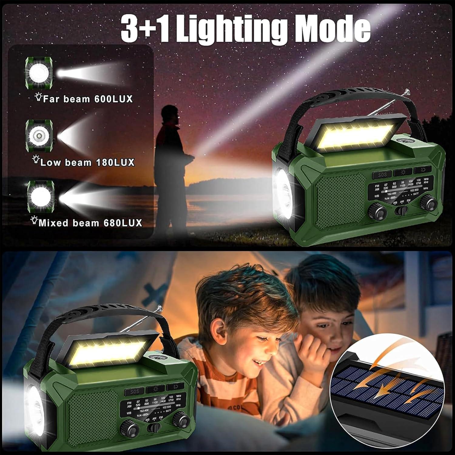 Radio de Emergencia NEPIVEL 10000mAh AM/FM NOAA Manivela