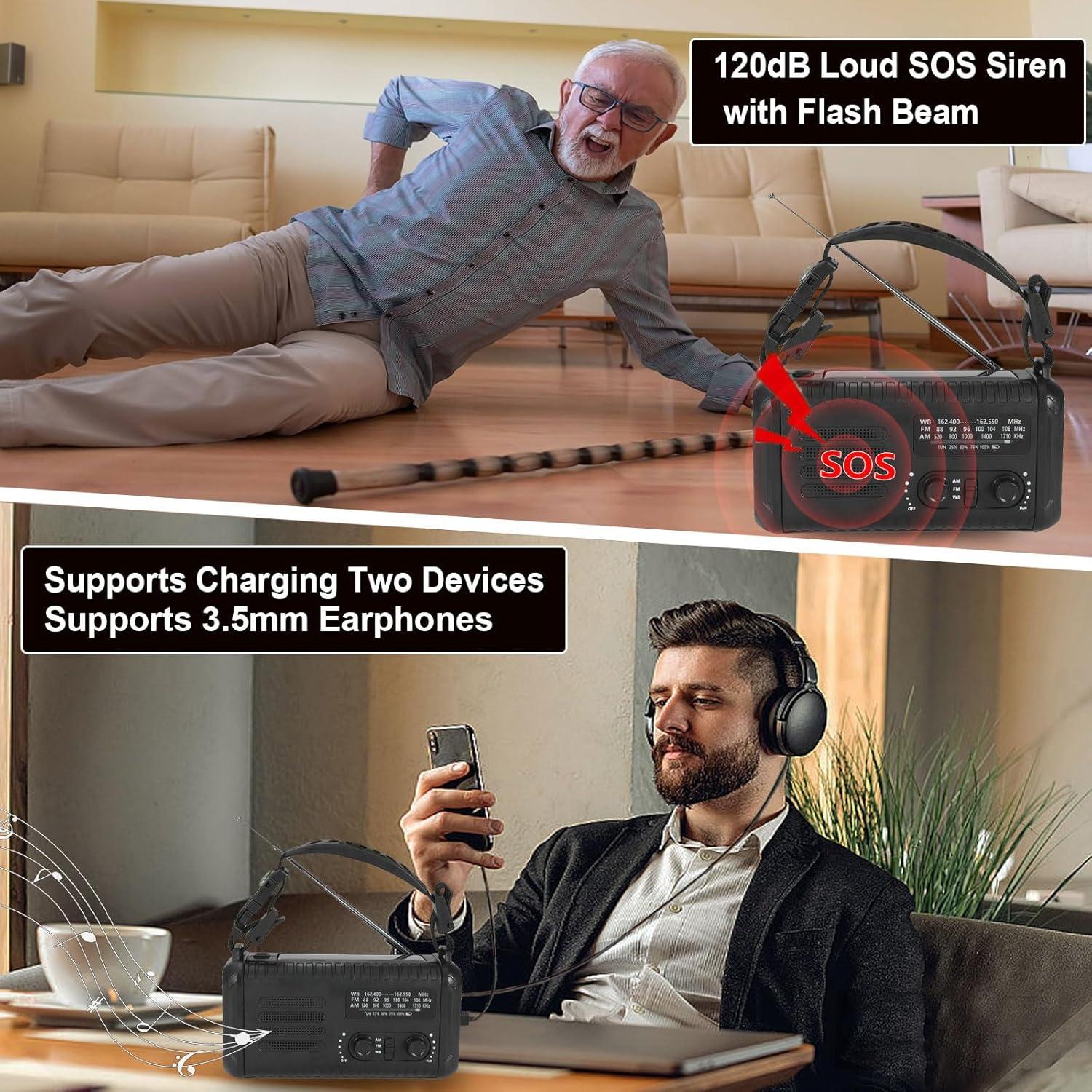 Radio Meteorológica de Emergencia Tiemahun Condor 1 USB-C Solar