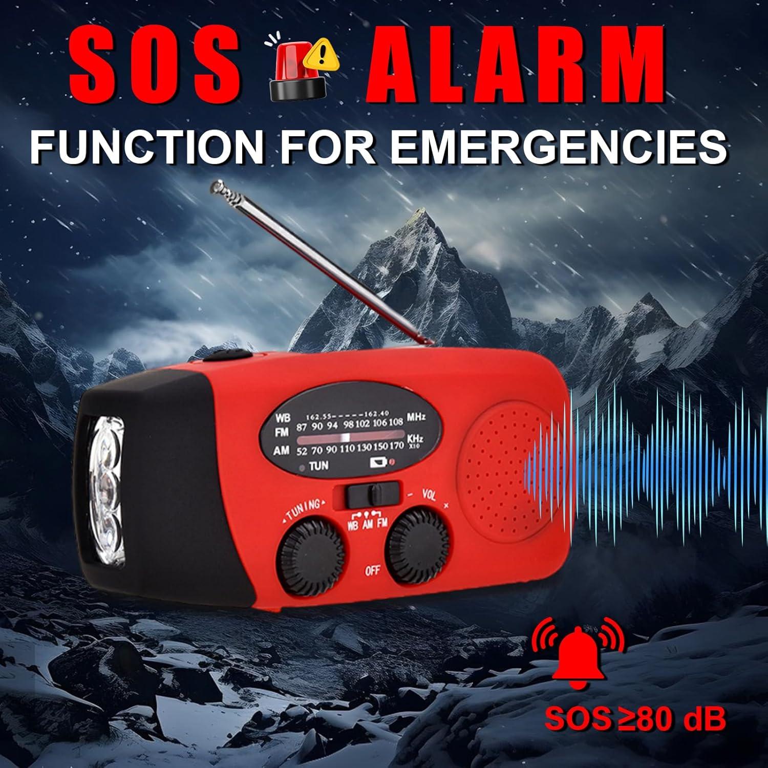 Radio de Manivela Semmorn AM/FM NOAA con Linterna LED 2600mAh