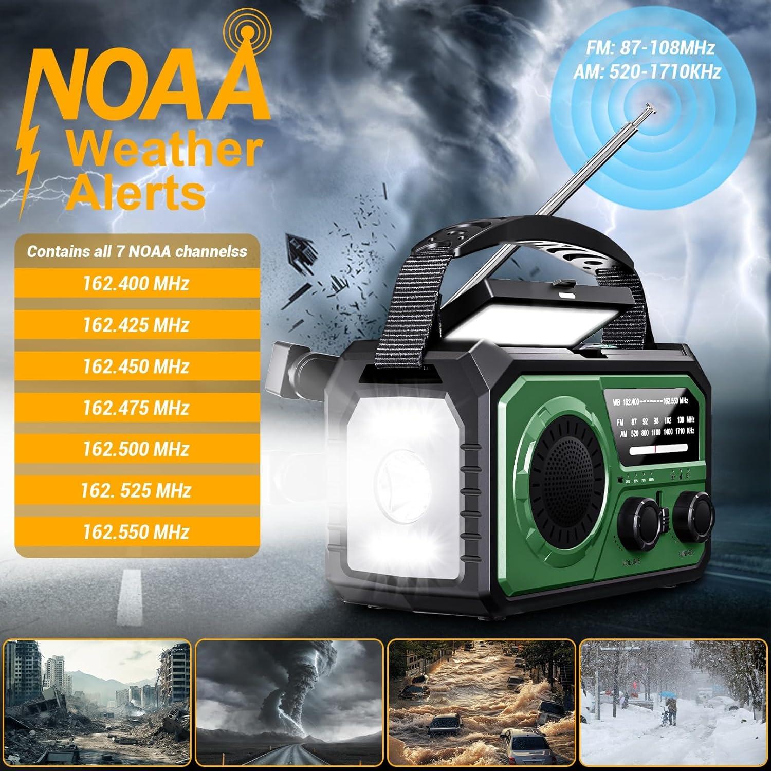 Radio de Emergencia GIDEZH H21 16000mAh Solar Manivela