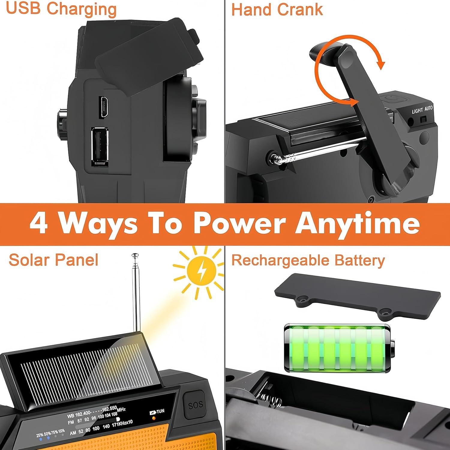 Radio de Emergencia MangePagar MA-091 Solar AM/FM NOAA