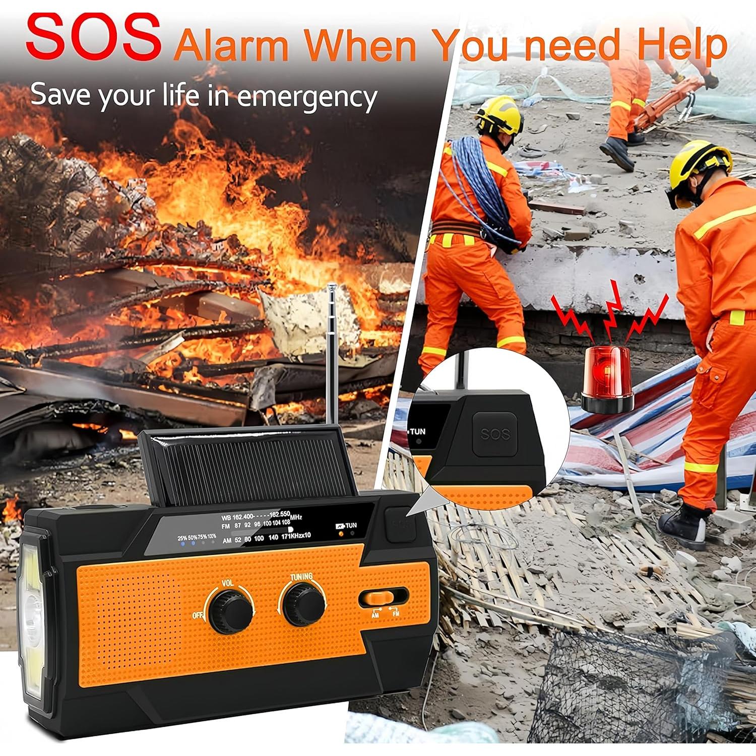 Radio de Emergencia MangePagar MA-091 Solar AM/FM NOAA