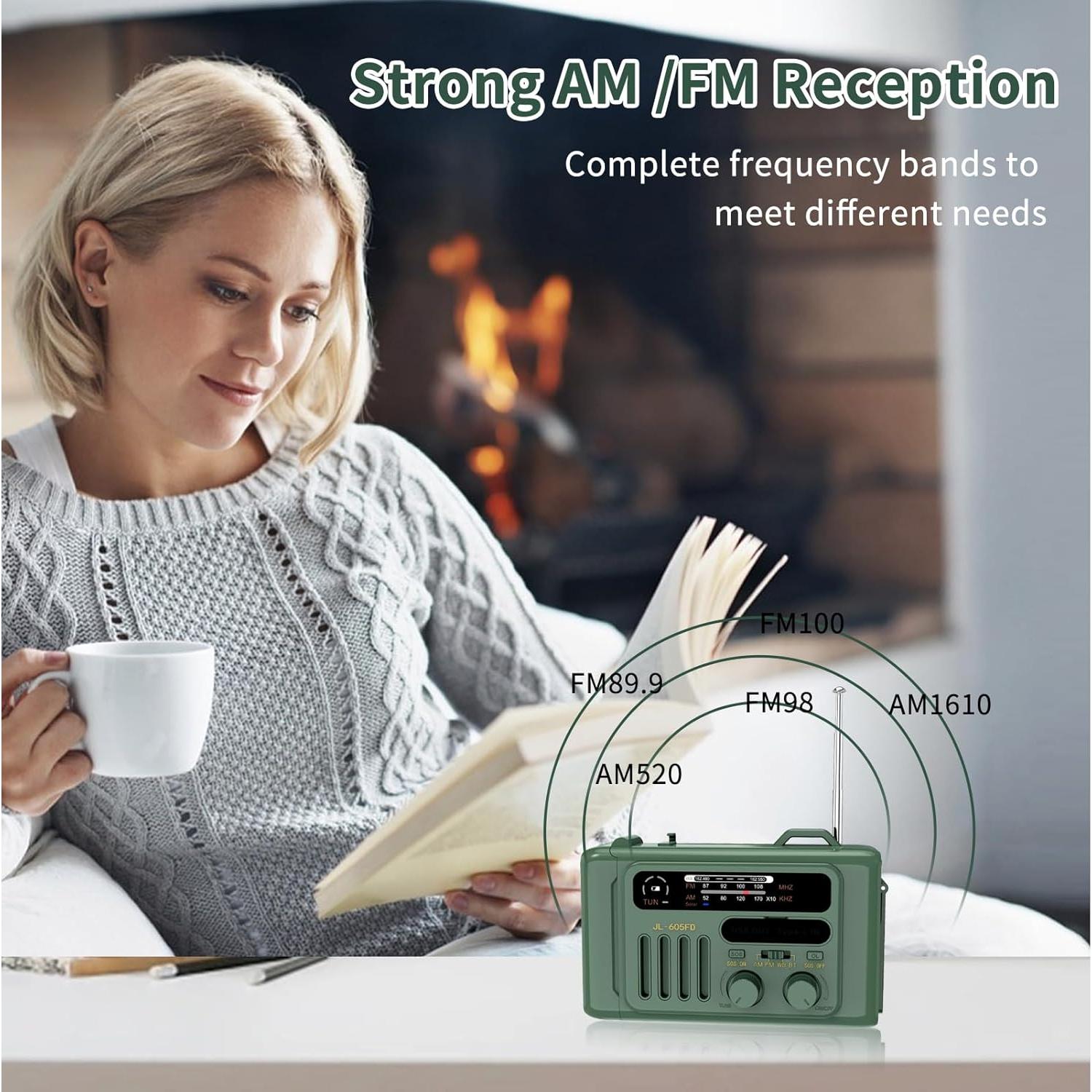 Radio Meteorológica Janryzone con Bluetooth y Linterna Verde