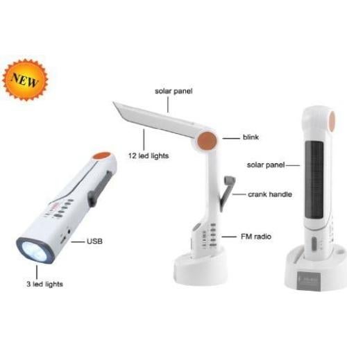 Lámpara Solar de Emergencia CyberTech XN-609 con Radio y Cargador