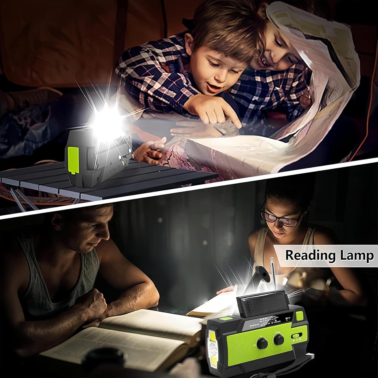 Radio Meteorológica Portátil MangePagar con Linternas LED y Alarma SOS