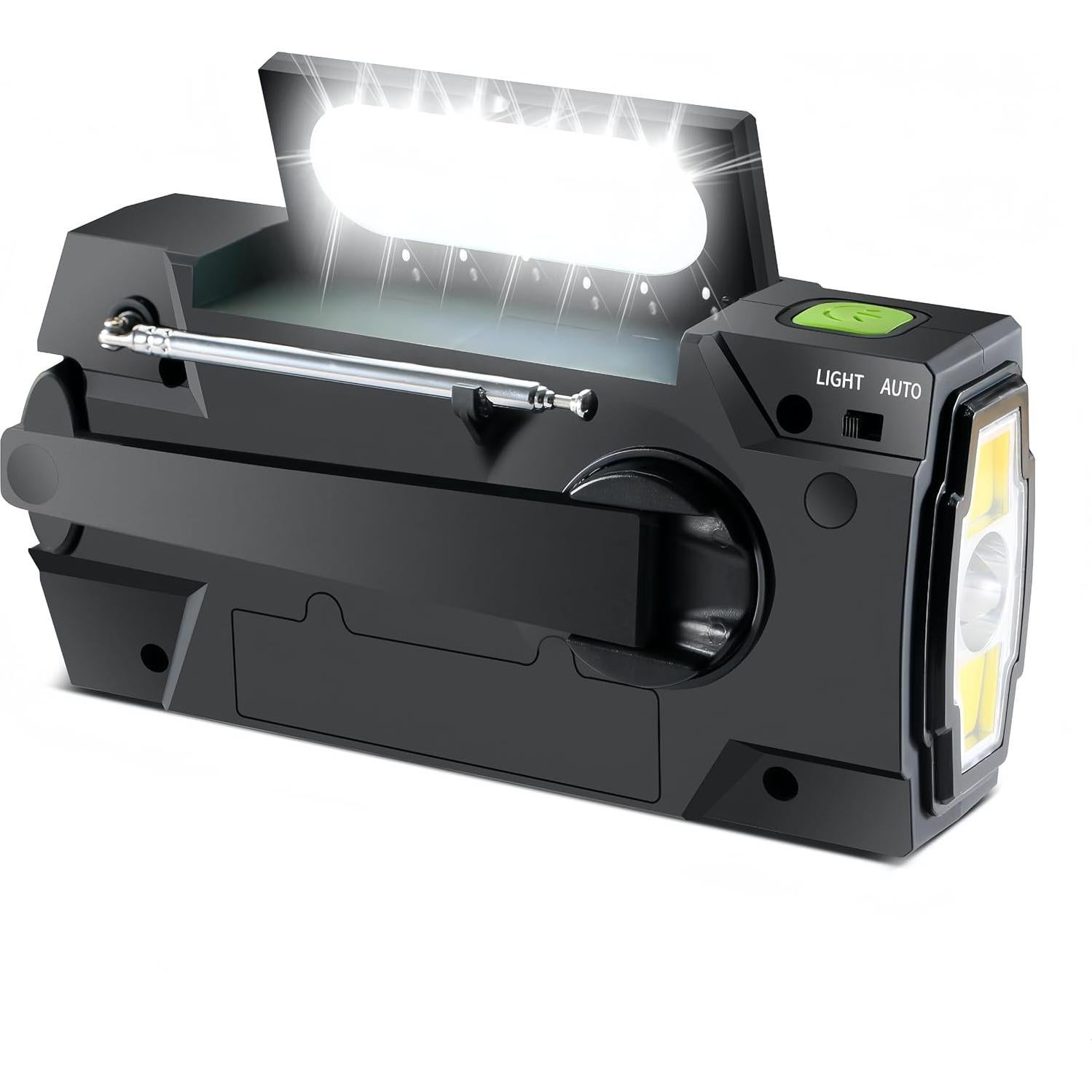 Radio Meteorológica Portátil MangePagar con Linternas LED y Alarma SOS