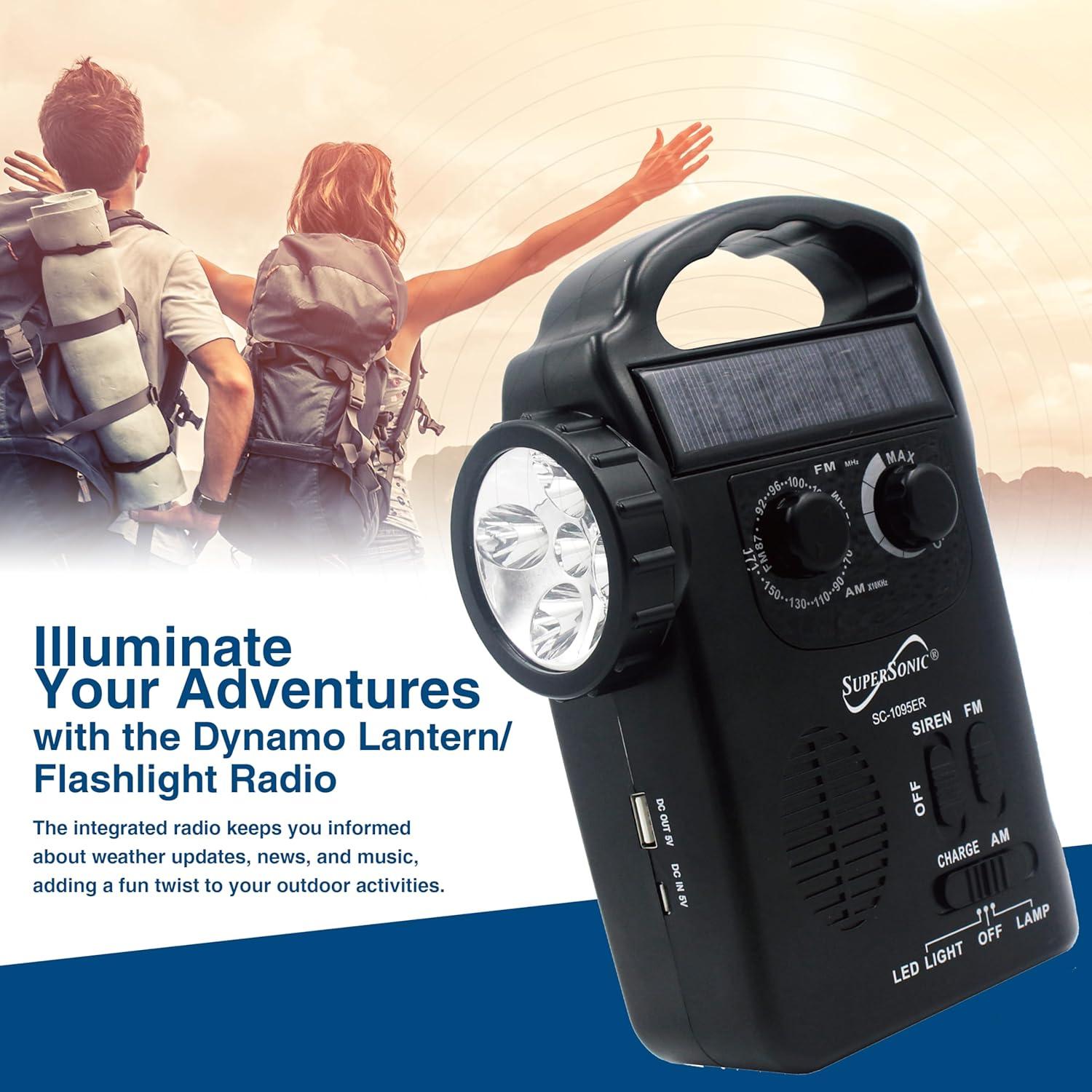 Radio de Emergencia Solar Supersonic SC-1095ER con Linterna