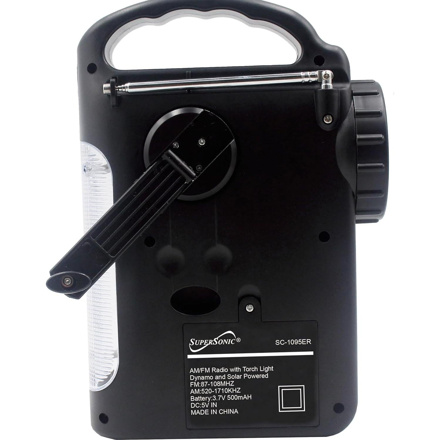 Radio de Emergencia Solar Supersonic SC-1095ER con Linterna