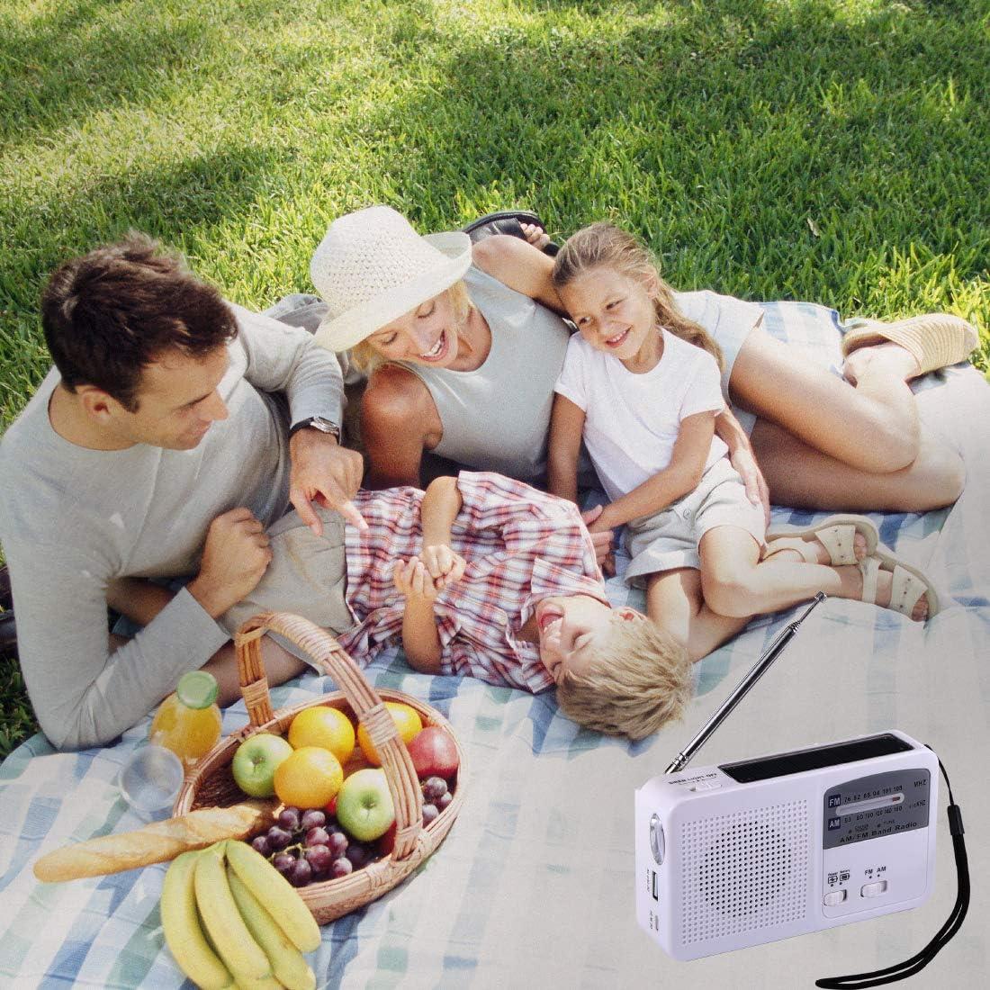 Hand Crank Emergency Radio, Portable AM FM Solar Radios with LED Flashlights for Emergencies