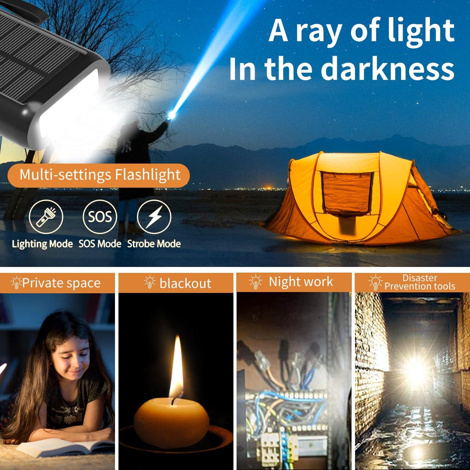 Cargador Solar Power Bank ReeZar 61200mAh con Manivela y 4 Cables