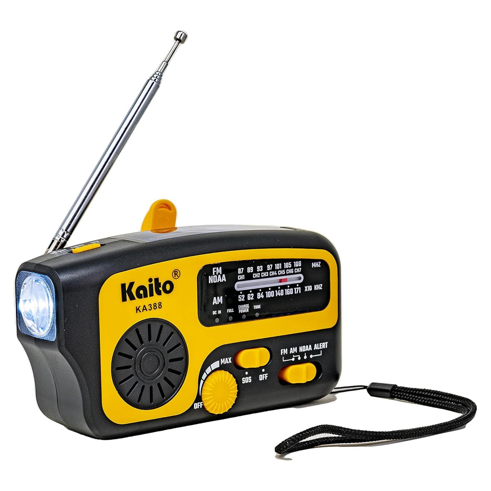 Radio de Emergencia Kaito KA388 - AM/FM NOAA con Linterna LED