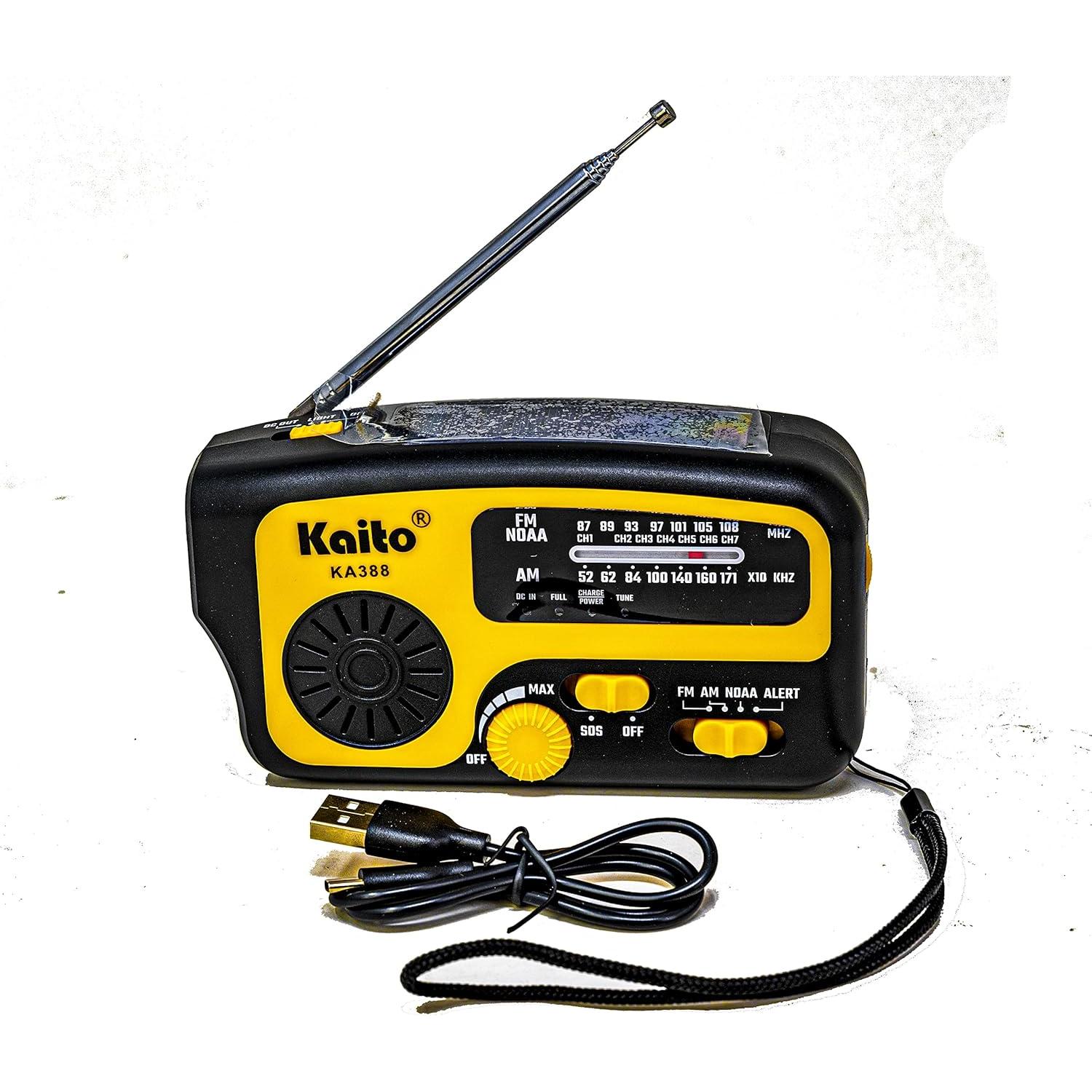 Radio de Emergencia Kaito KA388 - AM/FM NOAA con Linterna LED