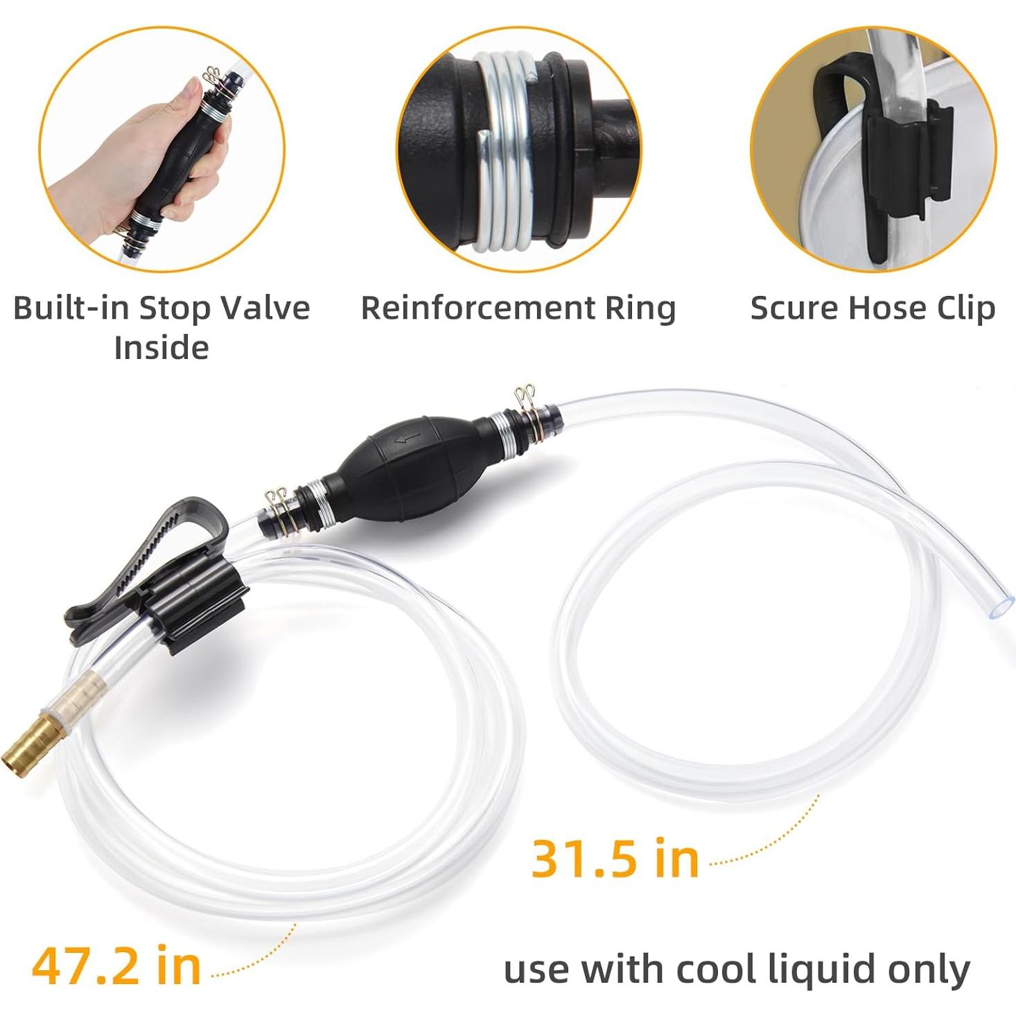 Bomba de Sifón Manual H-veenjor para Gasolina y Aceite 15mm