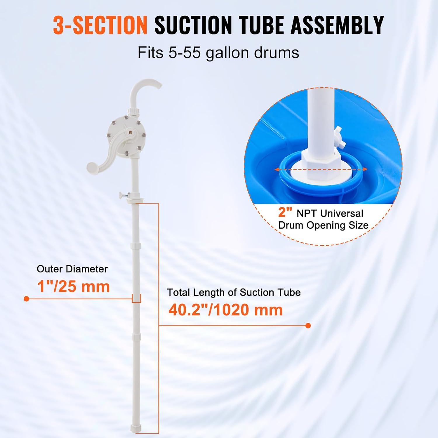 Bomba de Tambor VEVOR 24.6 LPM para Líquidos Corrosivos