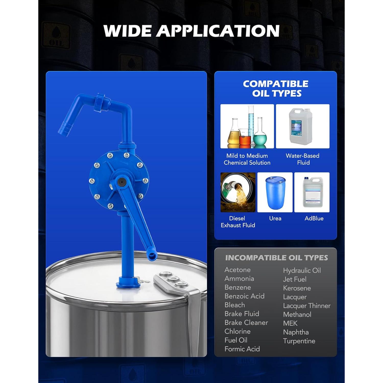 Bomba de tambor rotativa Orion Motor Tech 55 galones