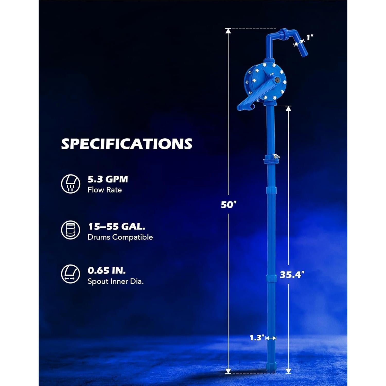 Bomba de tambor rotativa Orion Motor Tech 55 galones