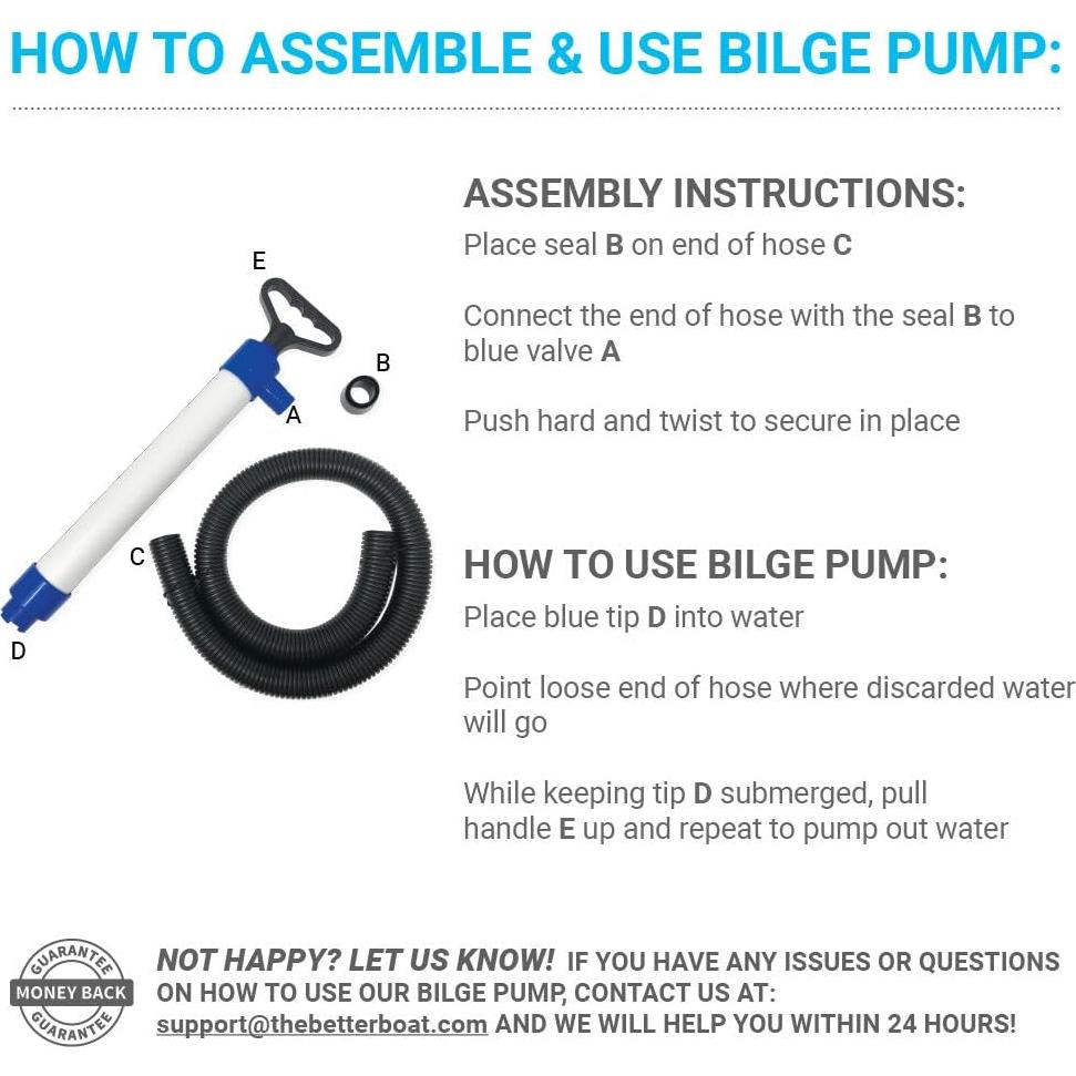 Bomba de Achique Manual Better Boat 0.5kg 25GPM para Barcos