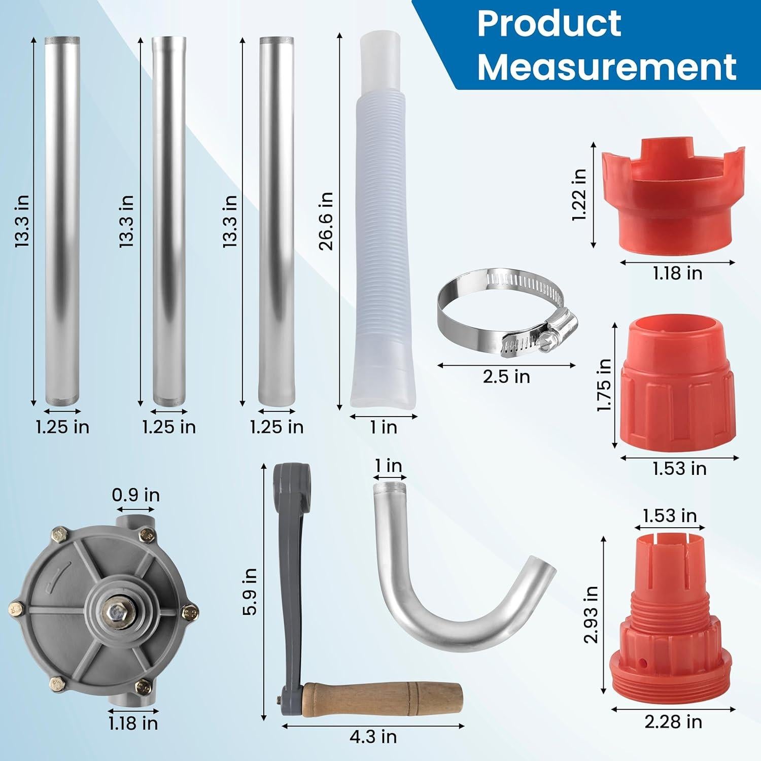 Bomba de tambor manual BELLIMA 5-55 galones aluminio