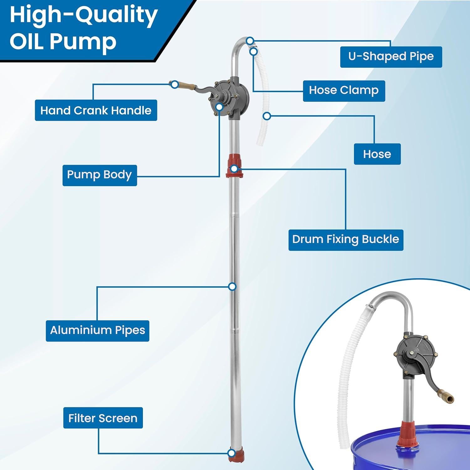 Bomba de tambor manual BELLIMA 5-55 galones aluminio