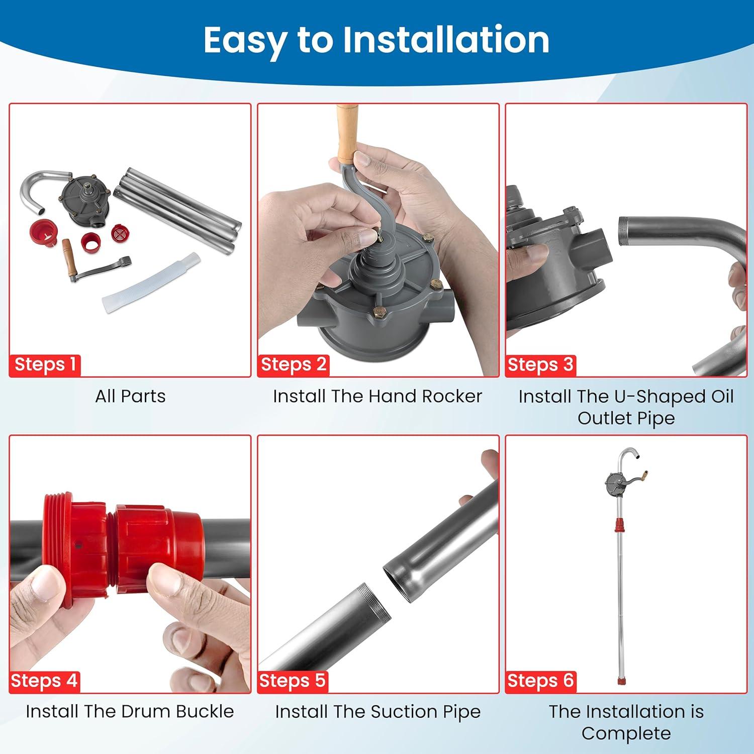 Bomba de tambor manual BELLIMA 5-55 galones aluminio