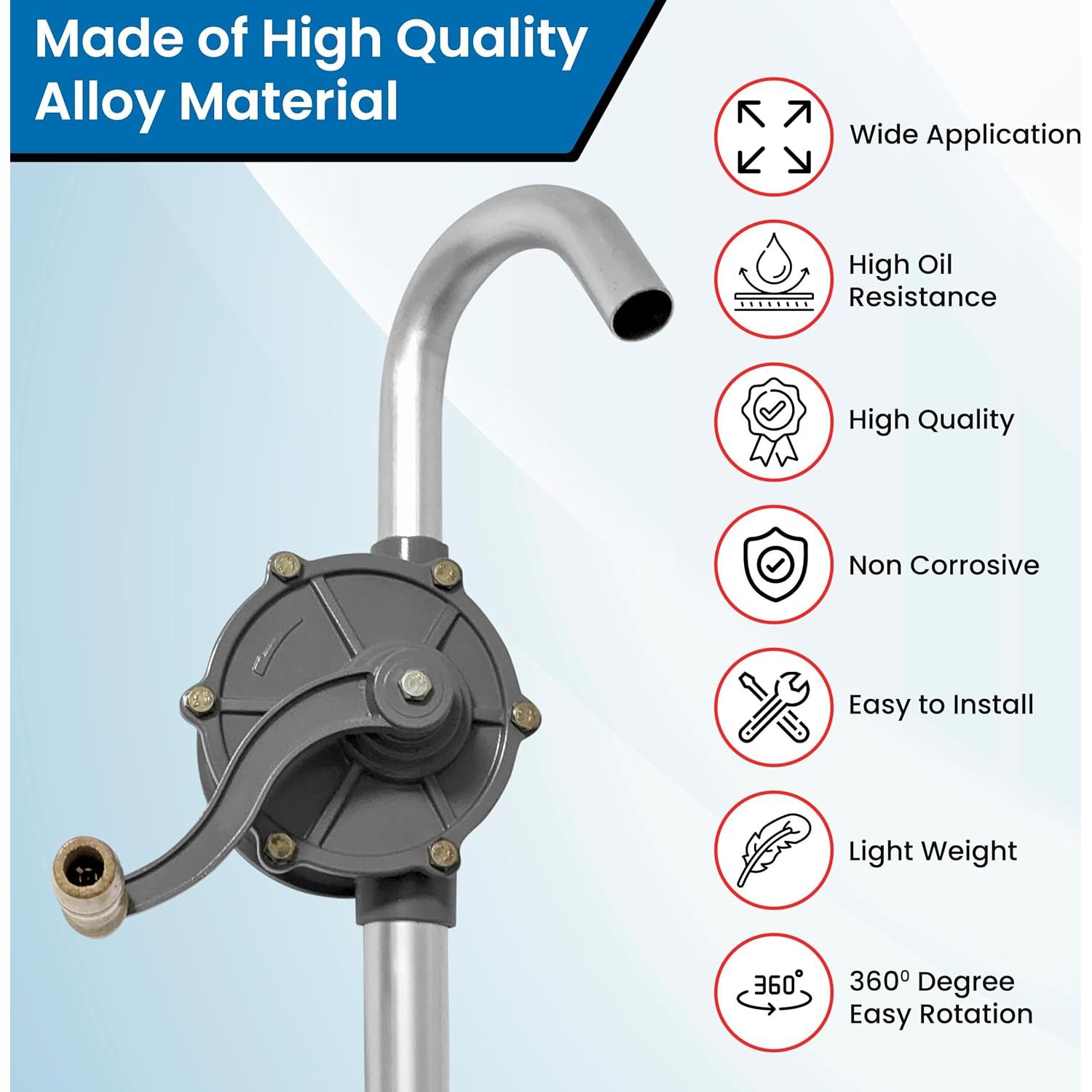 Bomba de tambor manual BELLIMA 5-55 galones aluminio