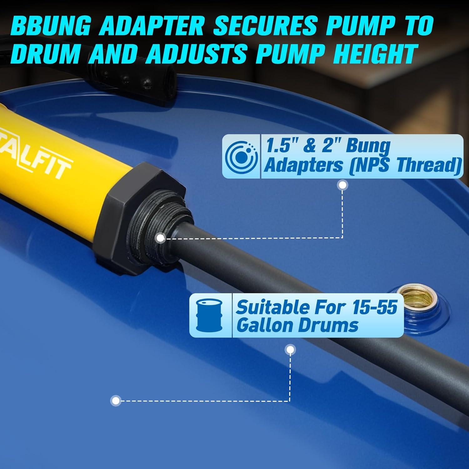 Bomba de Barril TALFIT 55 Galones PP Reforzado Alta Resistencia