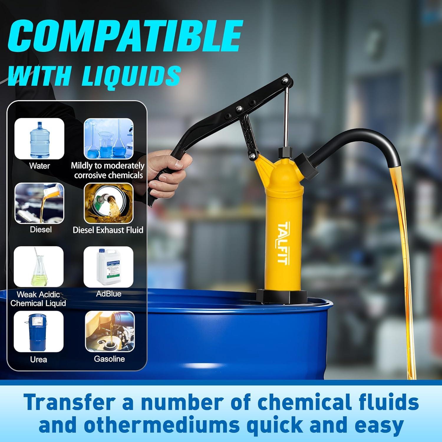 Bomba de Barril TALFIT 55 Galones PP Reforzado Alta Resistencia