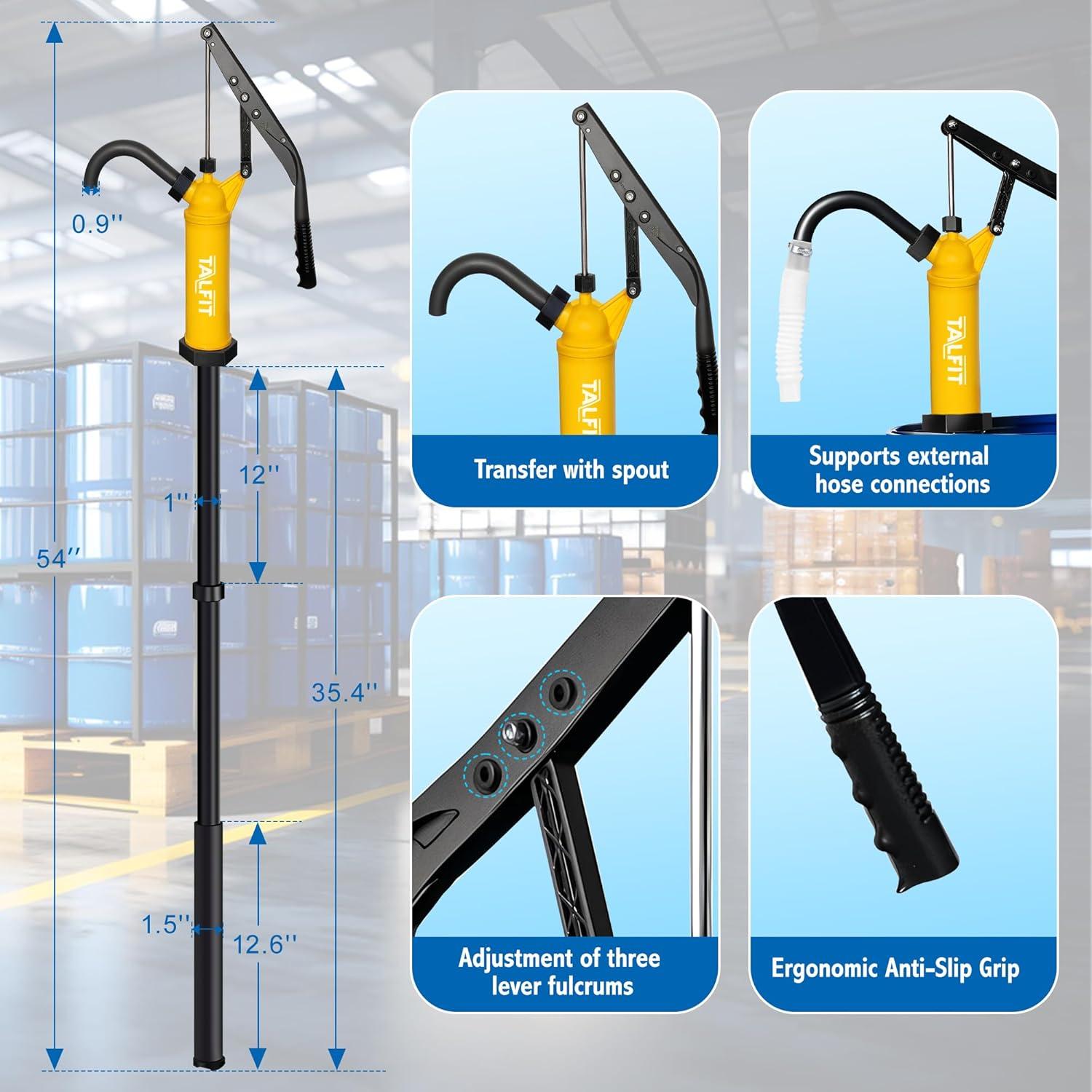 Bomba de Barril TALFIT 55 Galones PP Reforzado Alta Resistencia