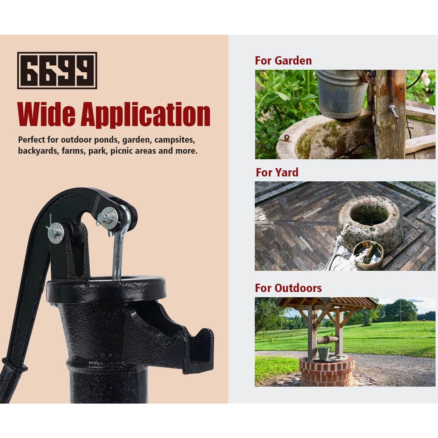 Bomba de Pozo Manual Hierro Fundido SWP 300 7.62m Jardín