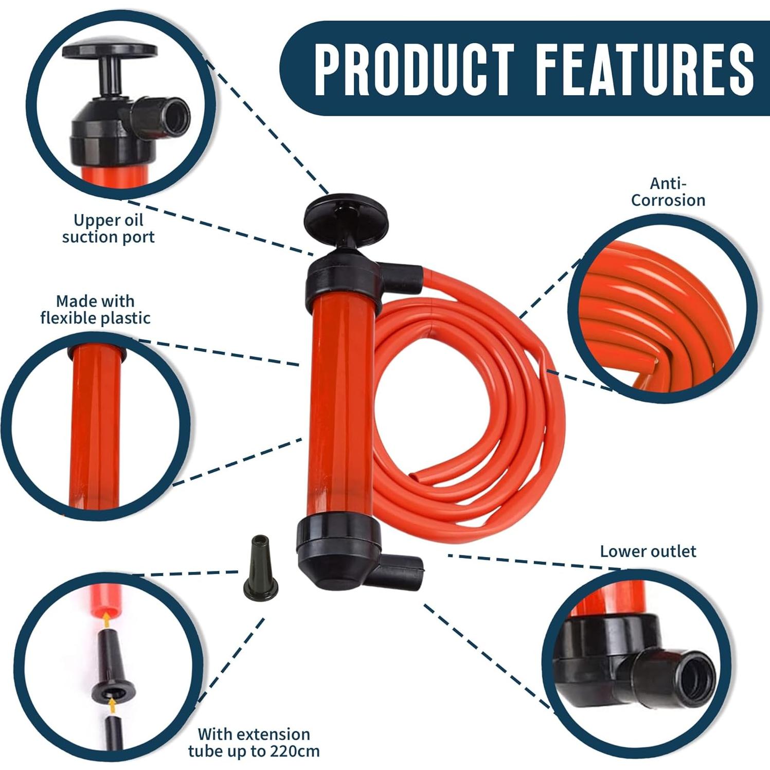 Bomba Manual de Sifón MeasuPro para Agua y Combustibles - 0.5 kg