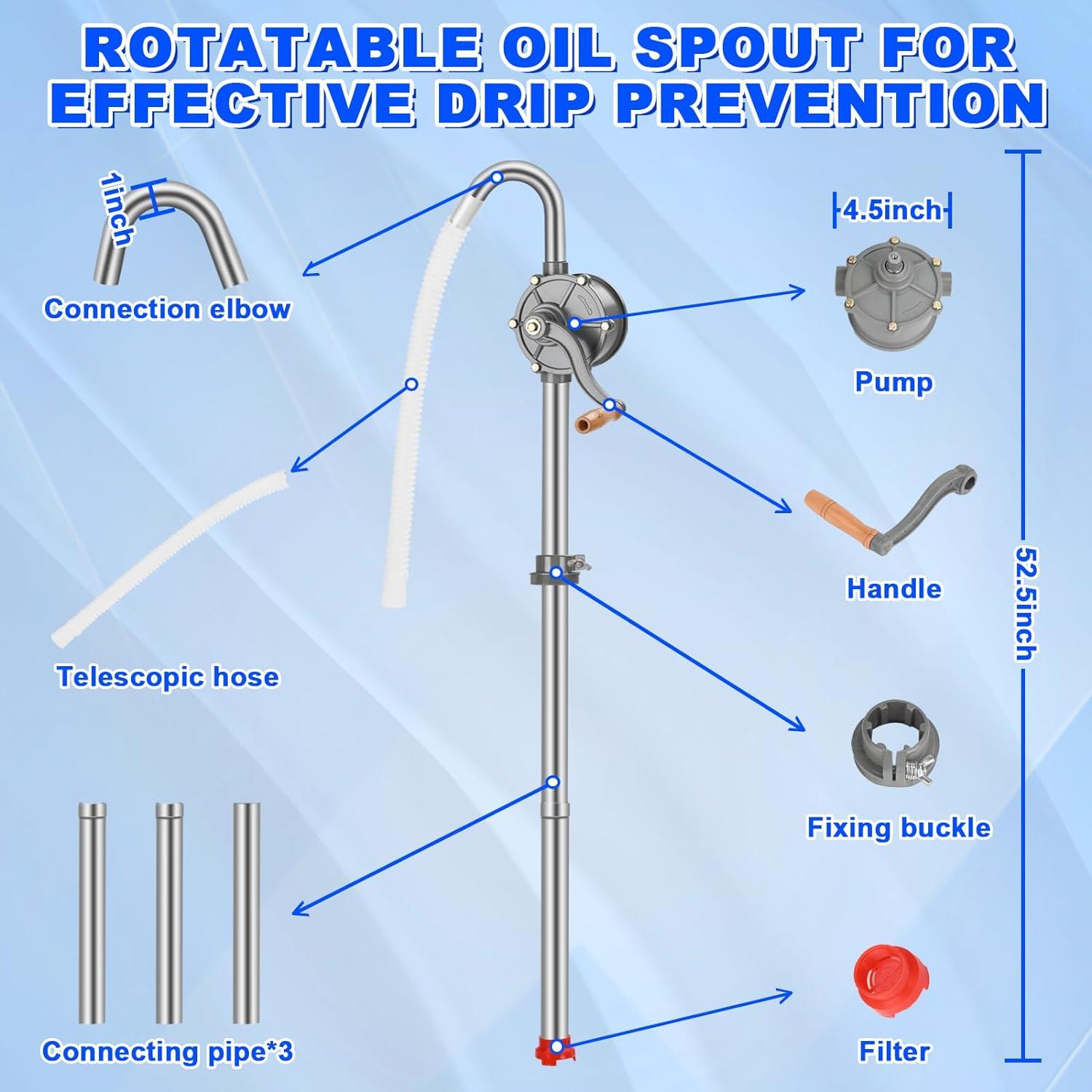 Bomba de tambor manual 55 galones shdzzdzswy aluminio