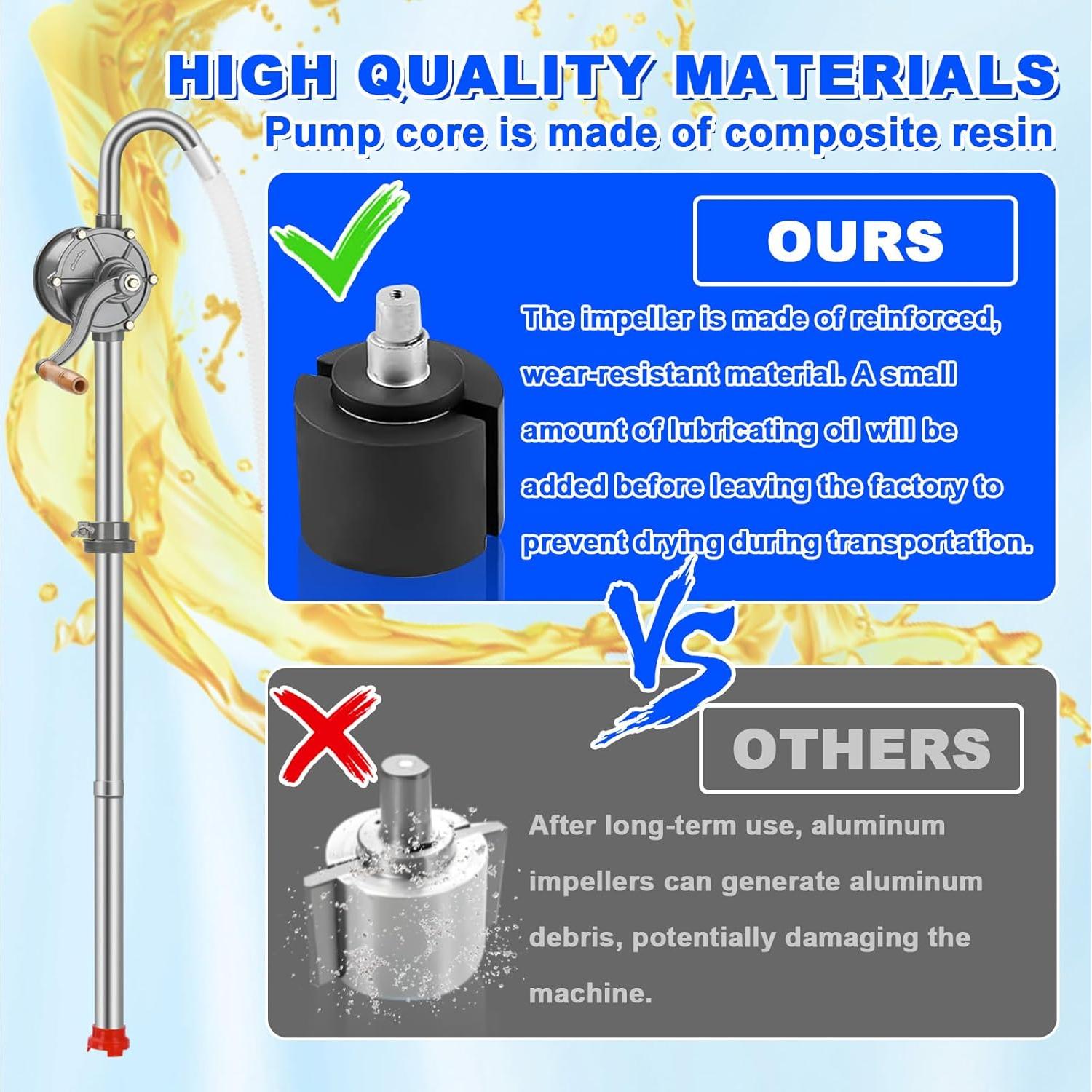 Bomba de tambor manual 55 galones shdzzdzswy aluminio