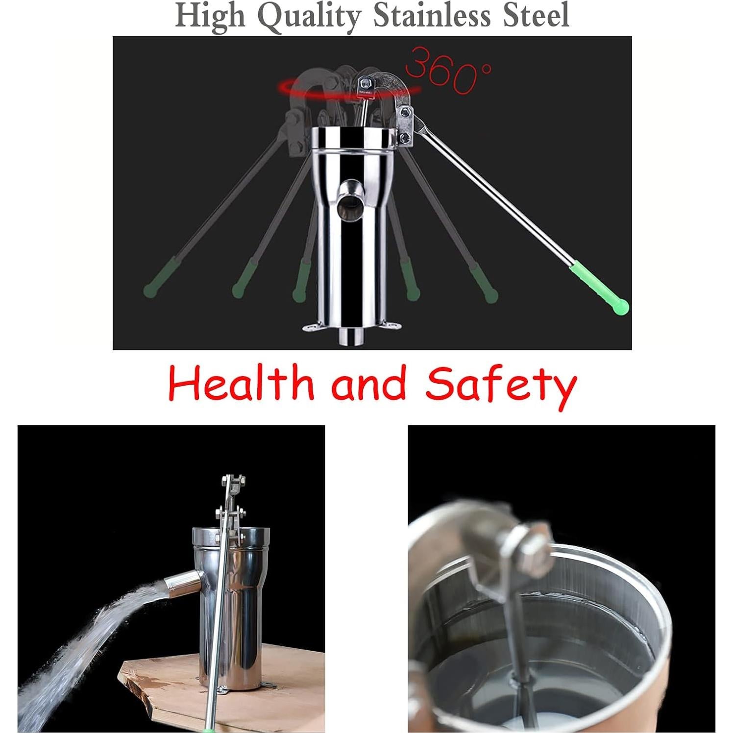 Bomba de pozo manual Locci de acero inoxidable 8m