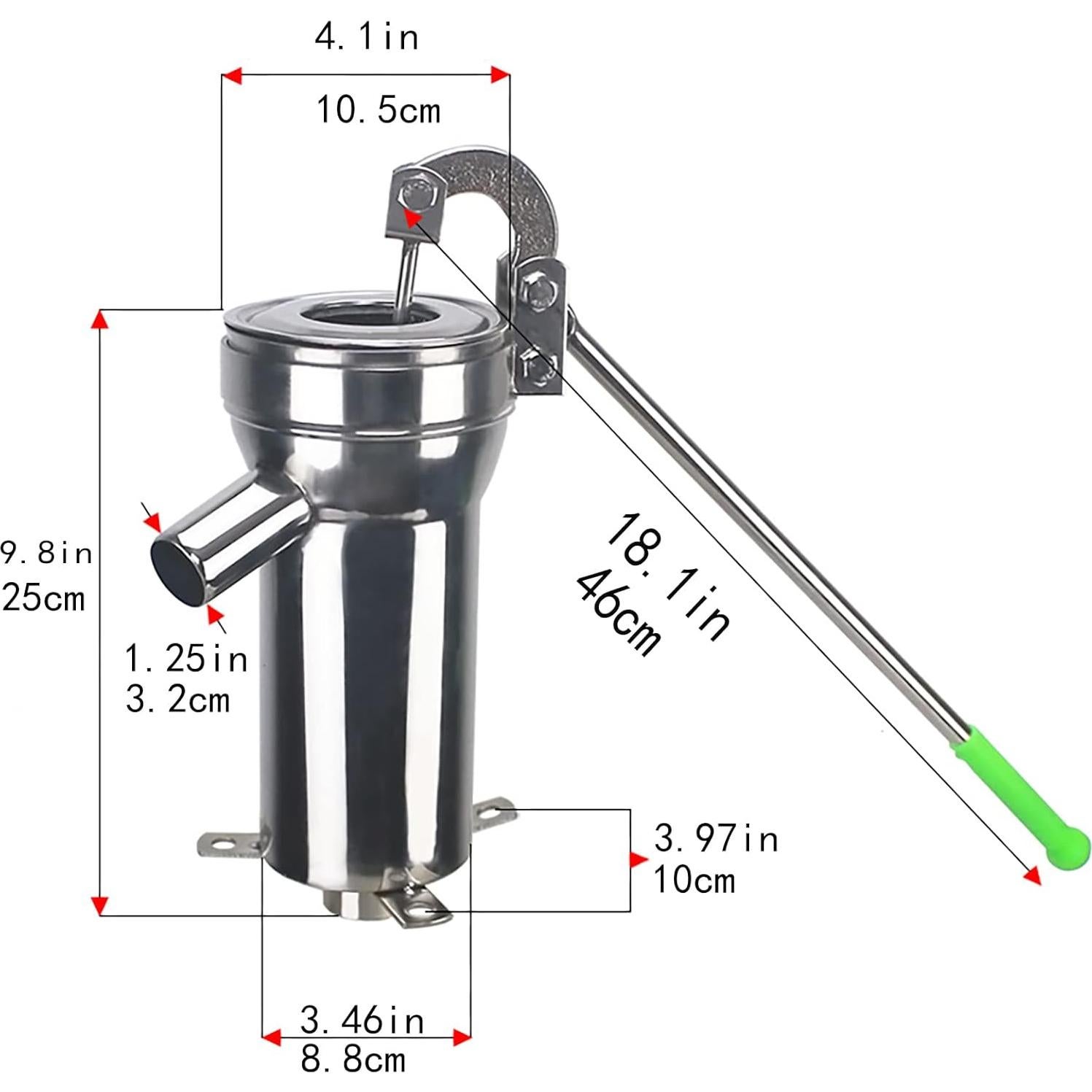 Bomba de pozo manual Locci de acero inoxidable 8m