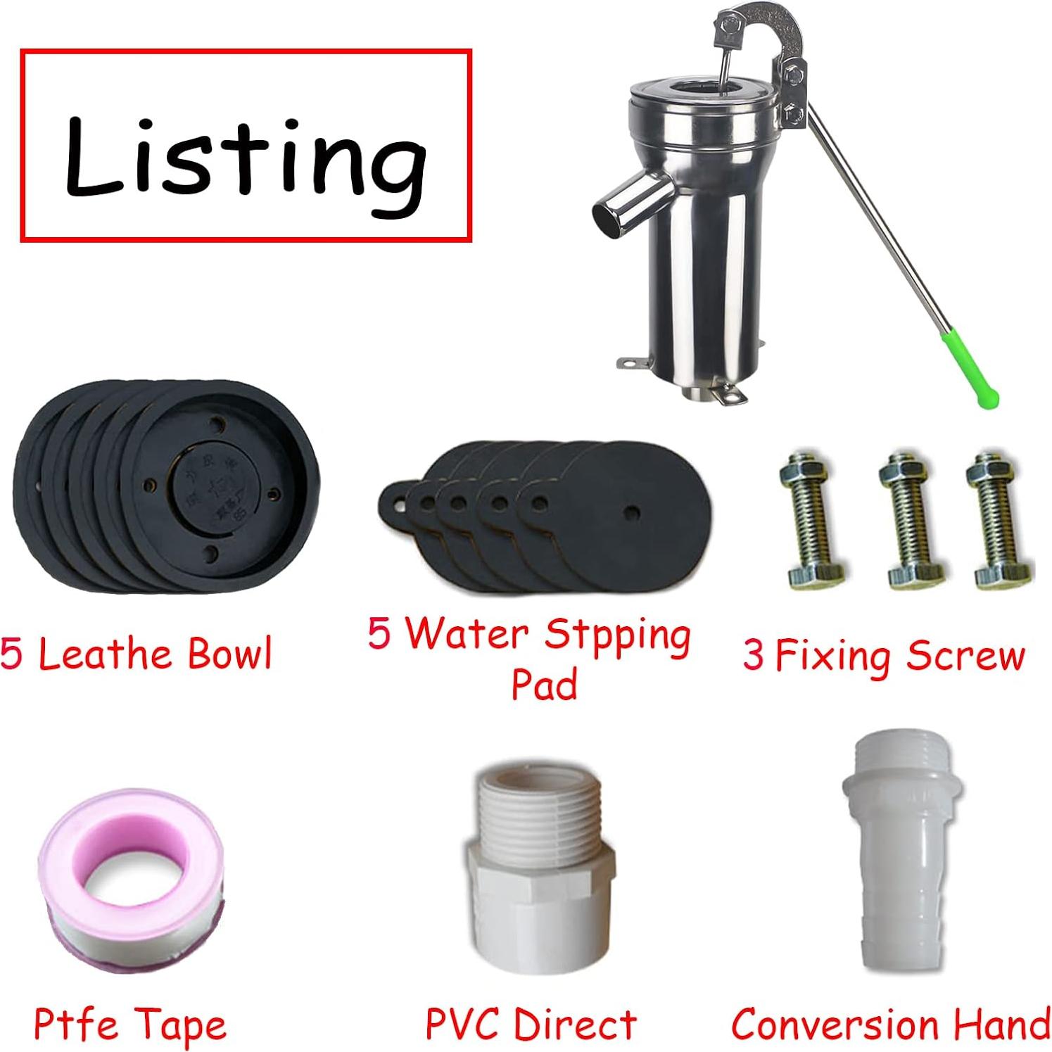 Bomba de pozo manual Locci de acero inoxidable 8m