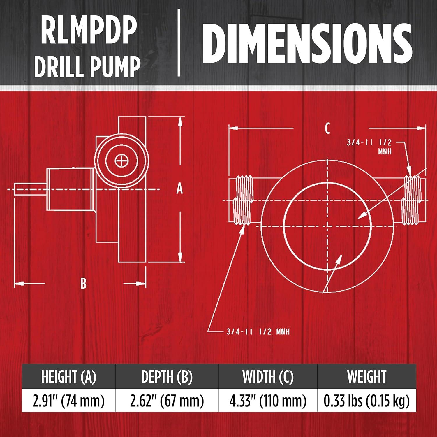 Bomba de Transferencia Red Lion RLMPDP 583.2 LPH para Taladro