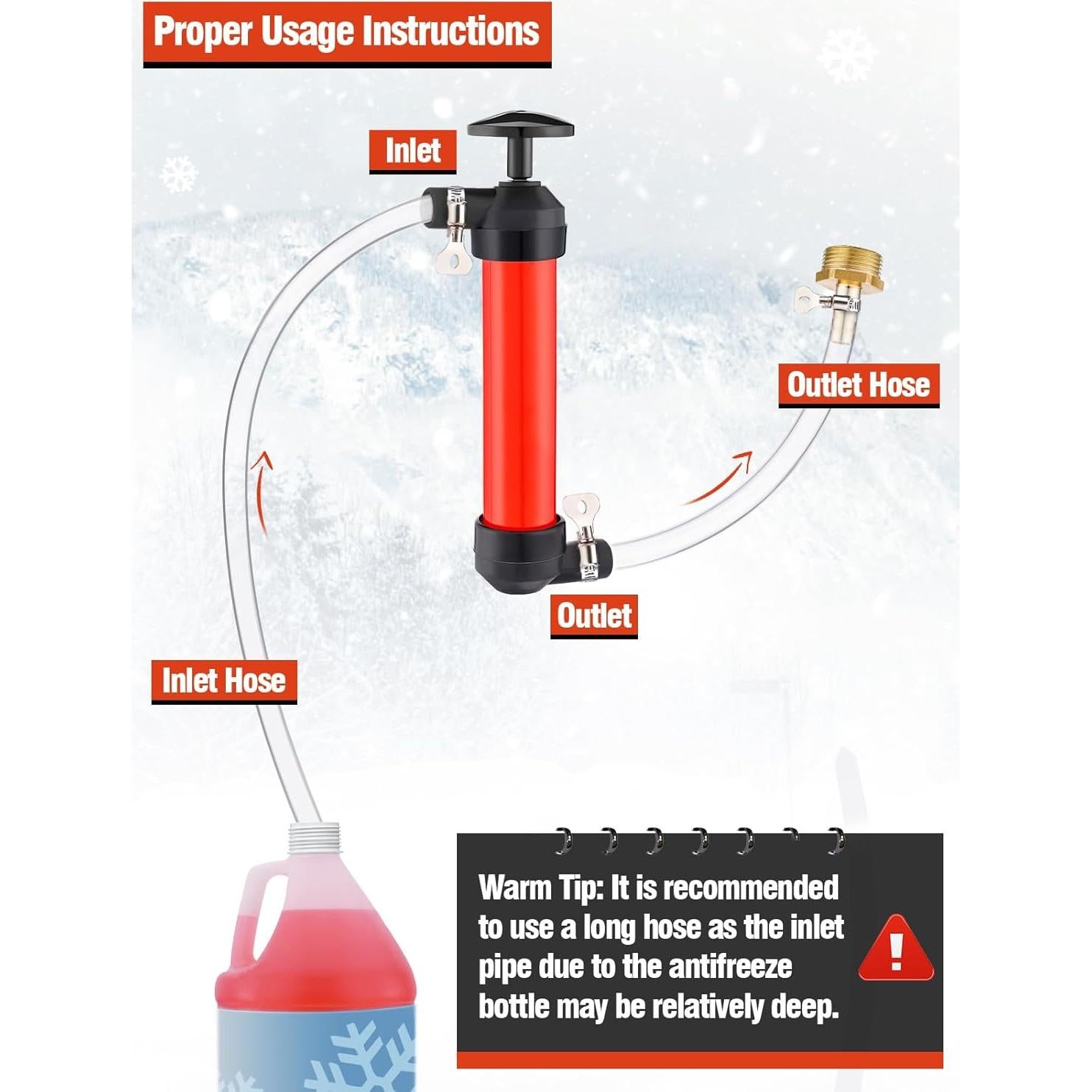 Kit de Bomba de Mano Anticongelante MADHOLLY para RV