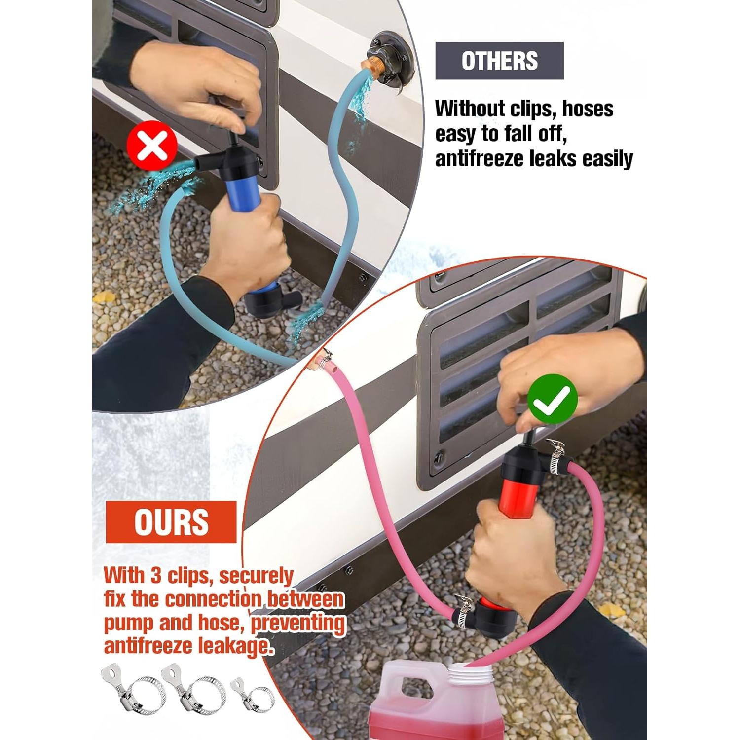 Kit de Bomba de Mano Anticongelante MADHOLLY para RV