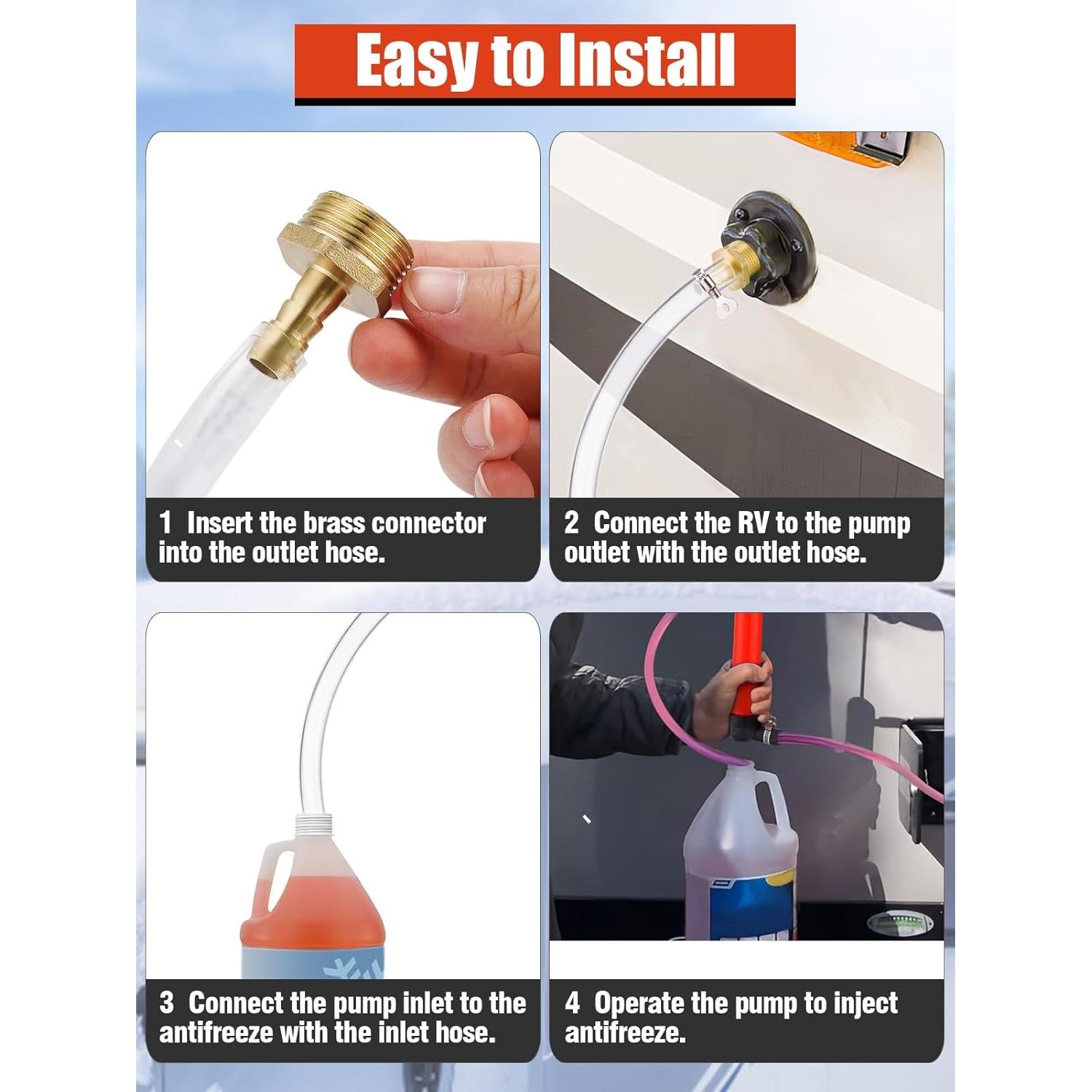 Kit de Bomba de Mano Anticongelante MADHOLLY para RV