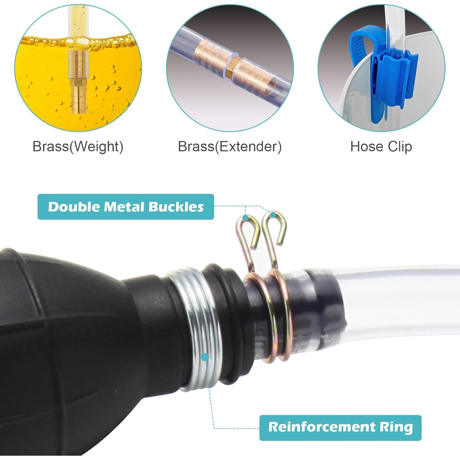 Bomba de Sifón Manual Yetofro HH016 para Gasolina y Agua