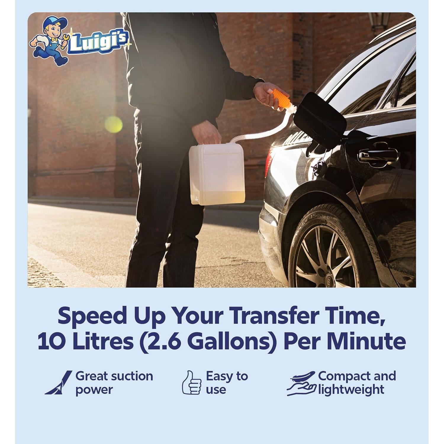 Bomba de Sifón Manual Luigi's para Agua y Combustible 10 L/min