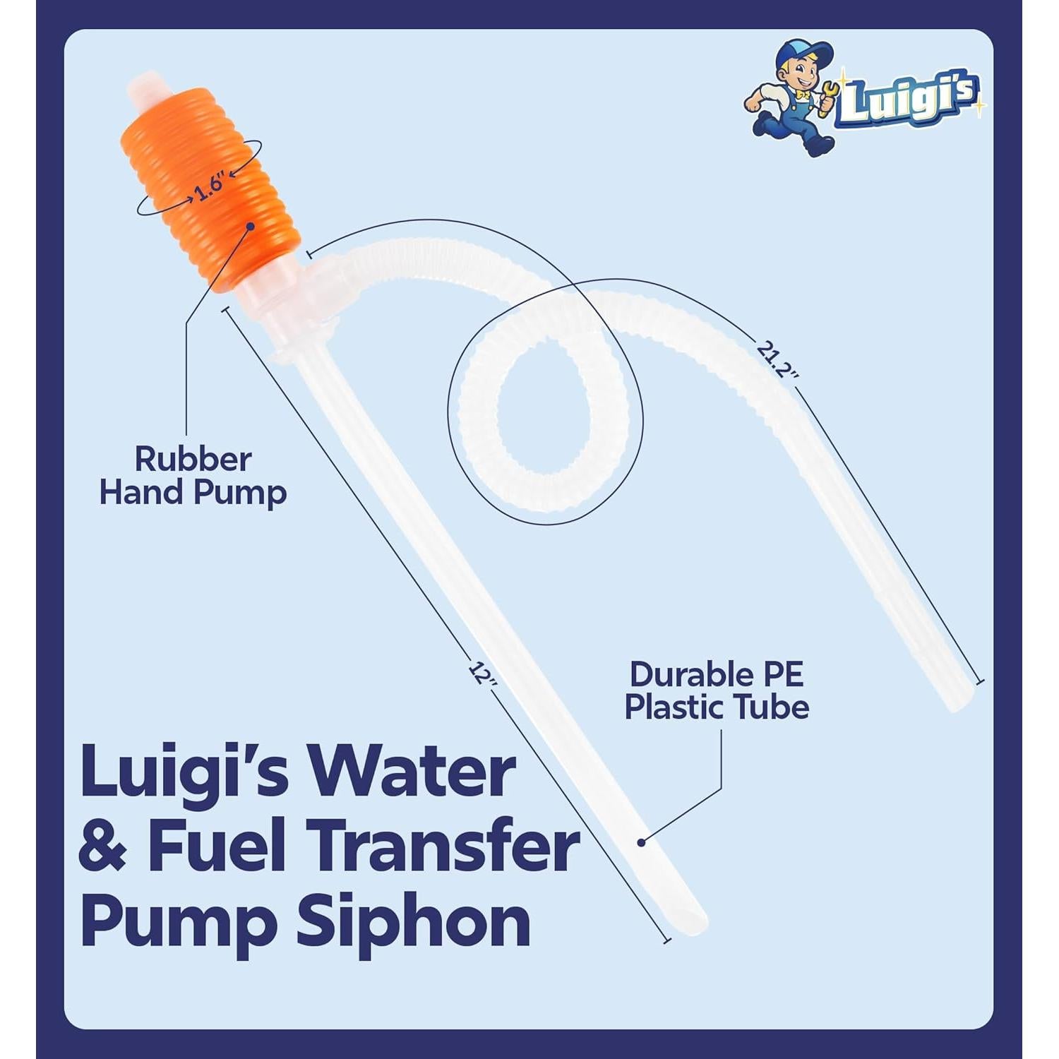 Bomba de Sifón Manual Luigi's para Agua y Combustible 10 L/min